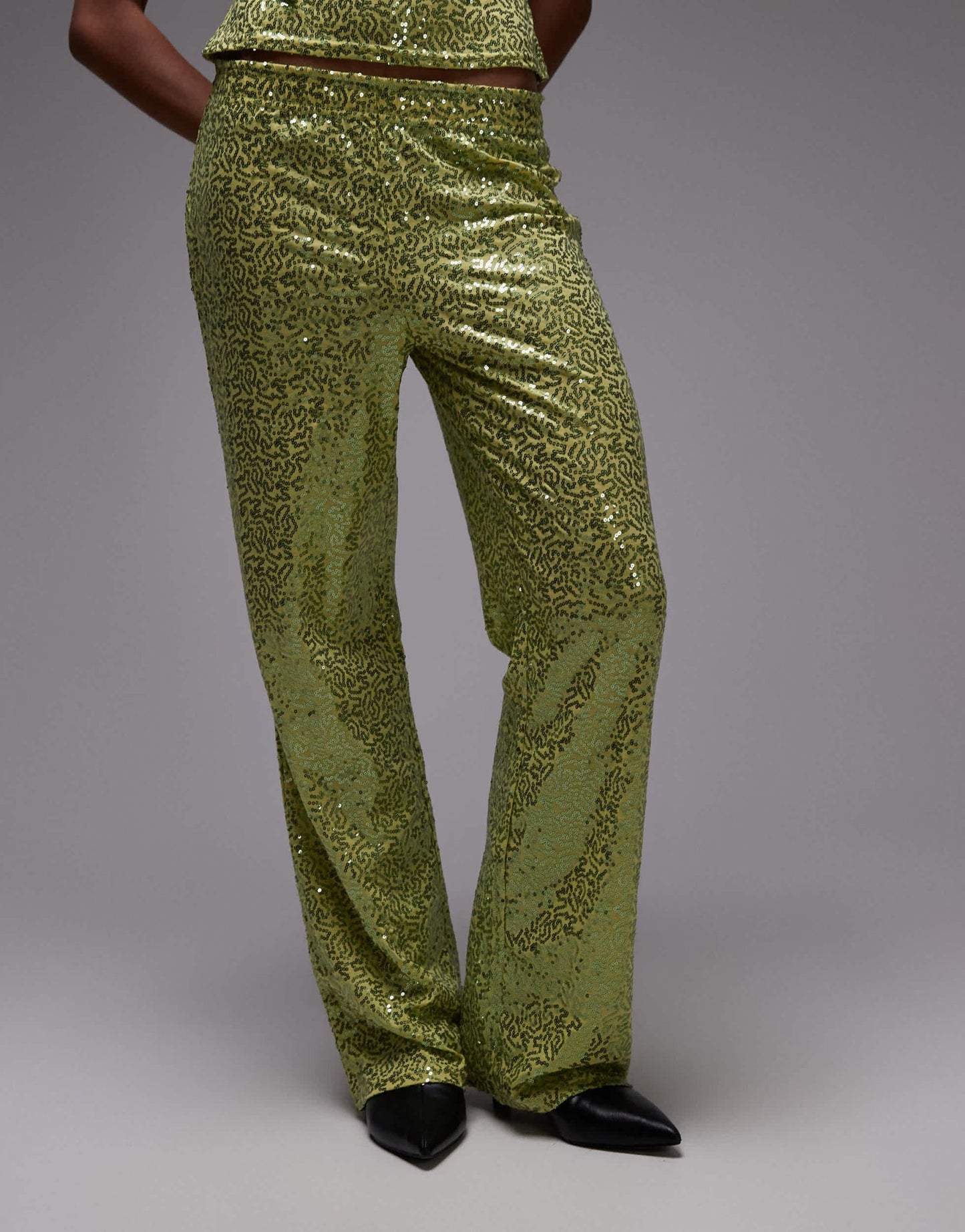 Resume relaxed smart trousers in glitter green sparkle co - ord - ASOS Sample Sale