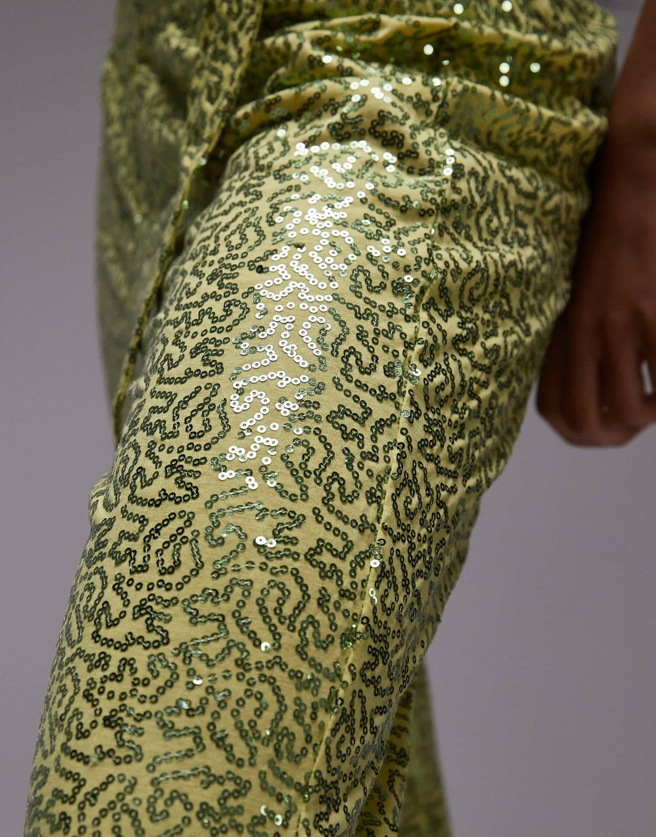 Resume relaxed smart trousers in glitter green sparkle co - ord - ASOS Sample Sale