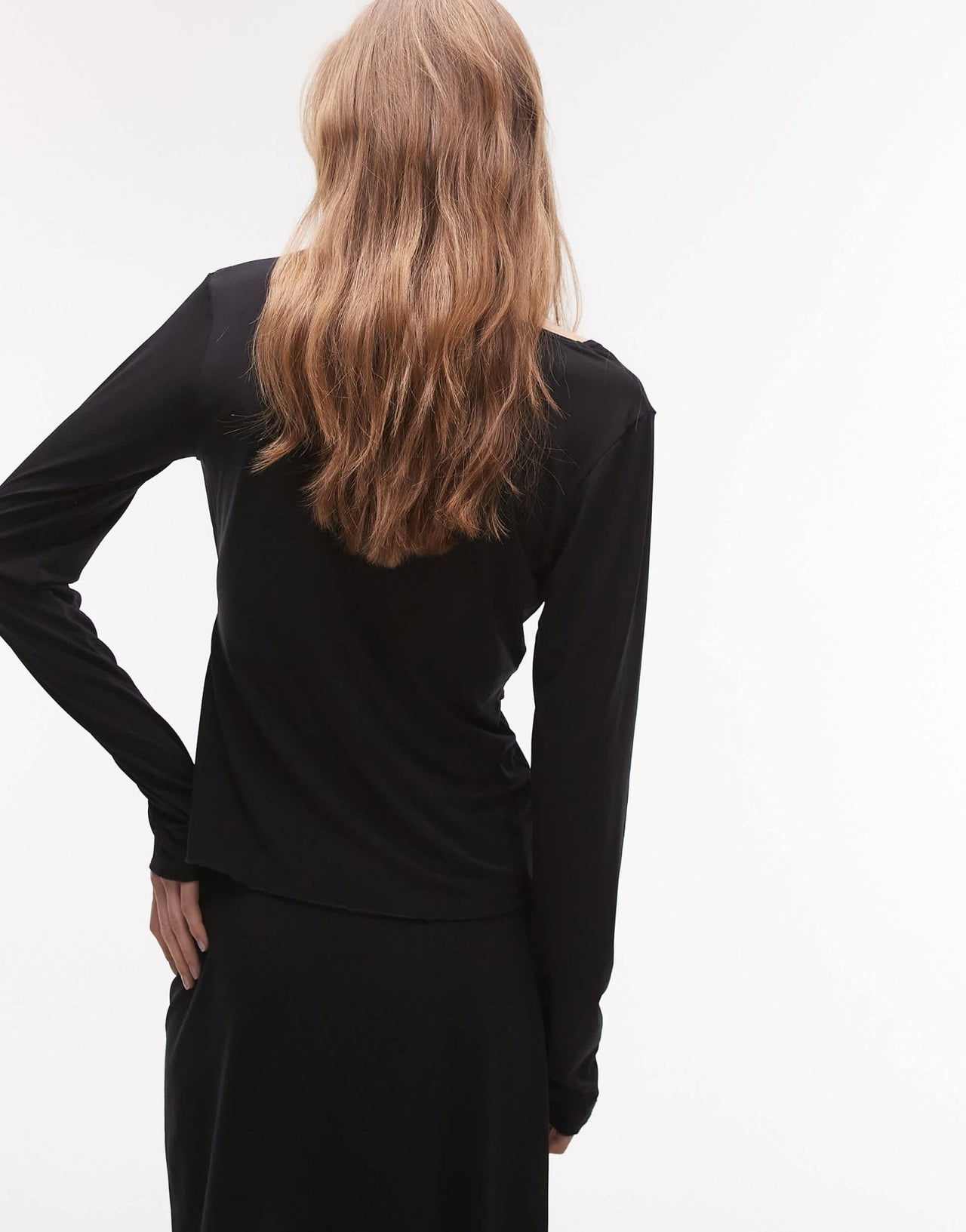 Resume slinky jersey v neck top with buckle detail in black co-ord - ASOS Sample Sale