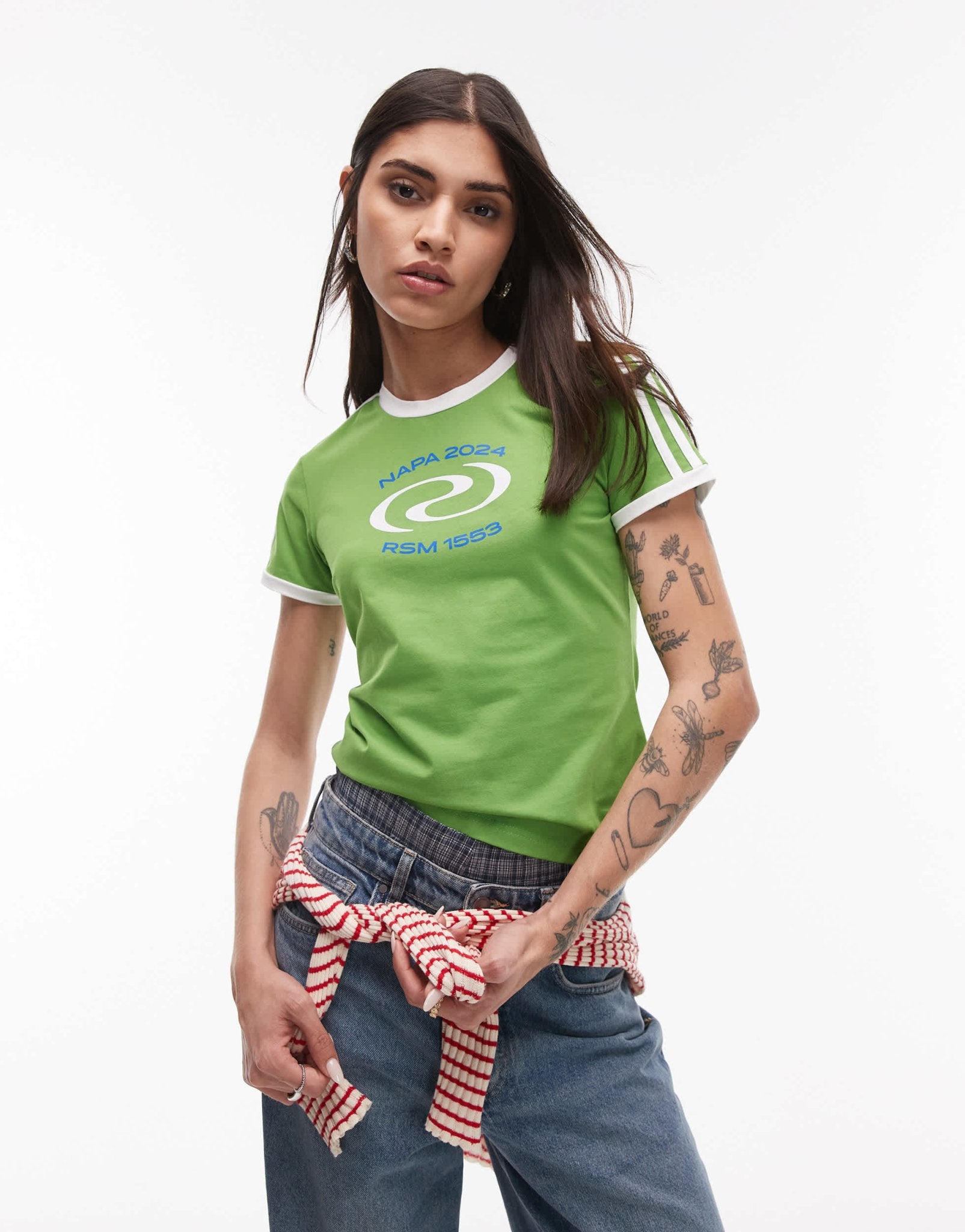 Resume sporty ringer t-shirt in green - ASOS Sample Sale