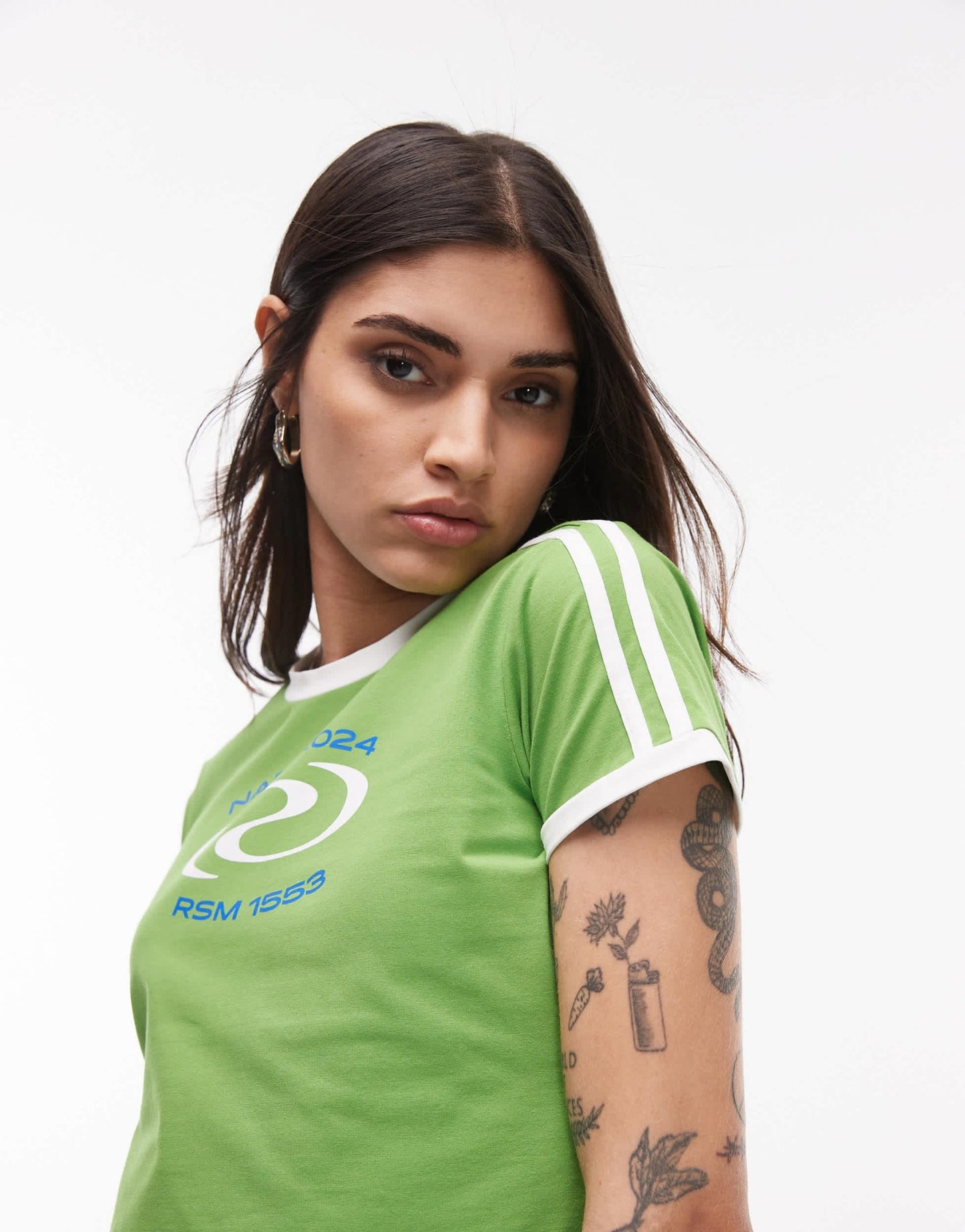 Resume sporty ringer t-shirt in green - ASOS Sample Sale