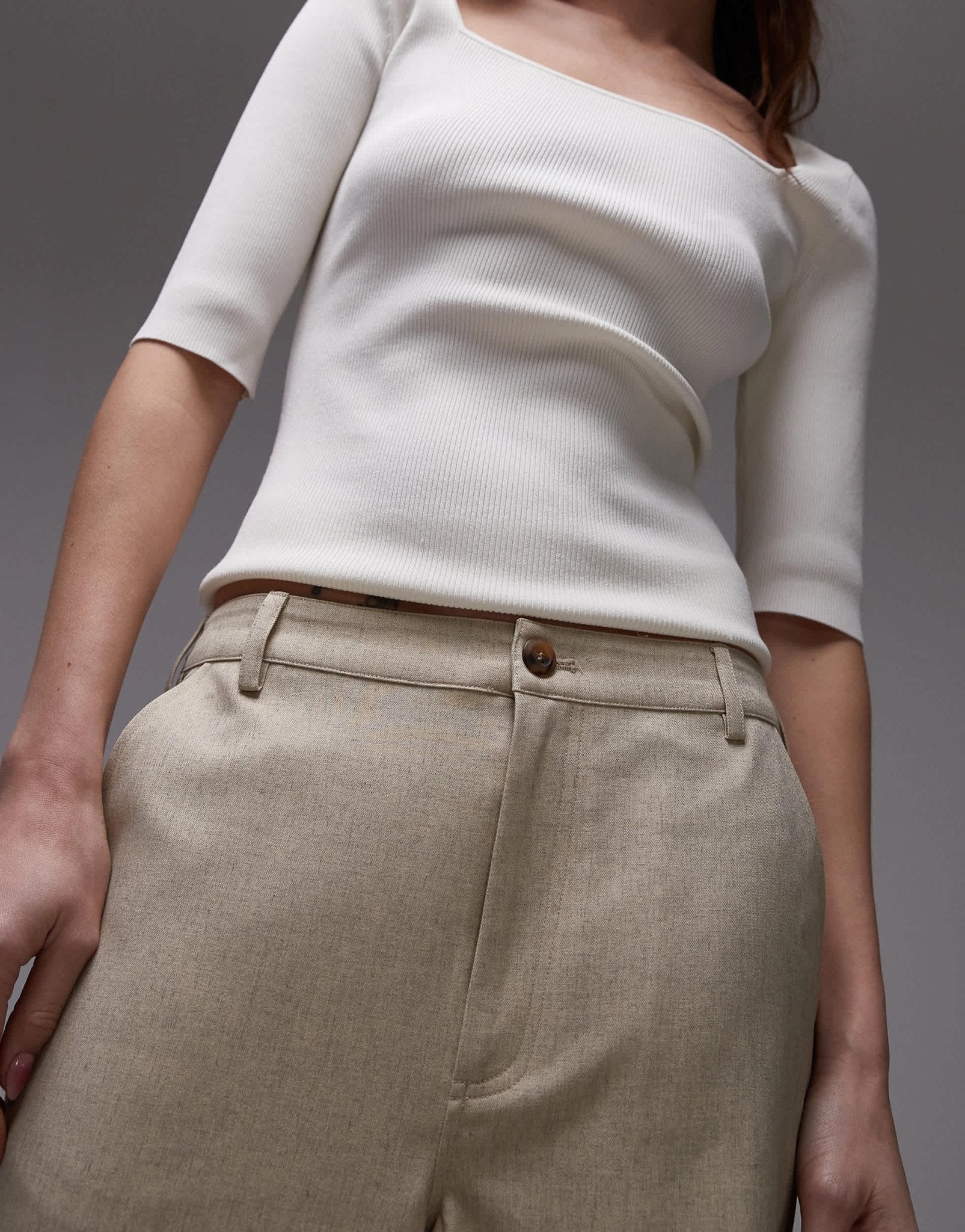 Resume straight leg trouser in light sand - ASOS Sample Sale