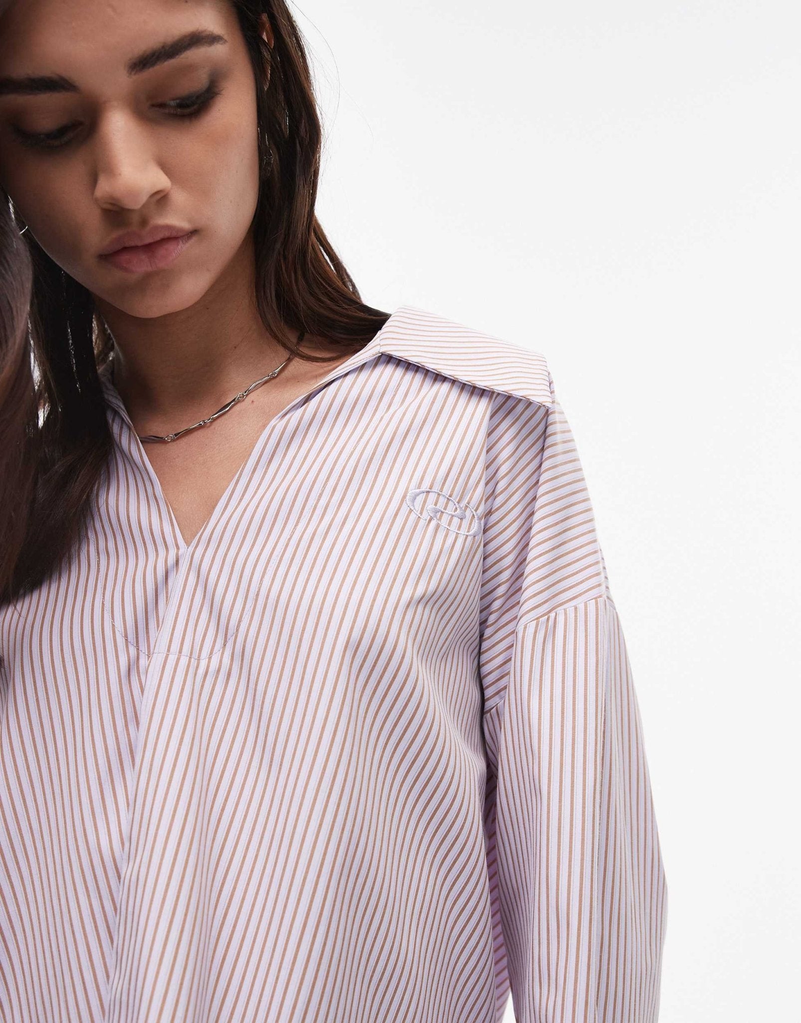 Resume v neck chuck on blouse in copper stripe co-ord - ASOS Sample Sale