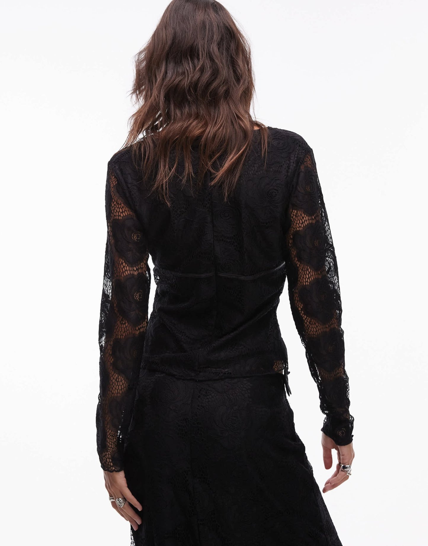 Resume v neck long sleeve lace top with bow detail co-ord - ASOS Sample Sale