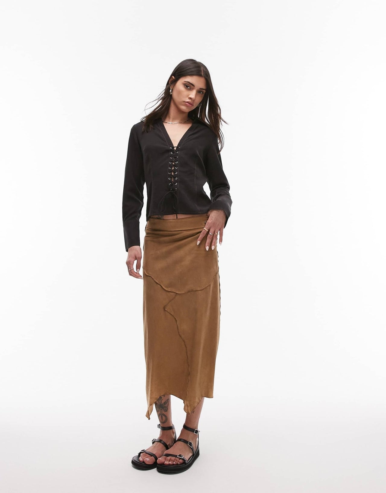 Resume western tie up front top in black - ASOS Sample Sale