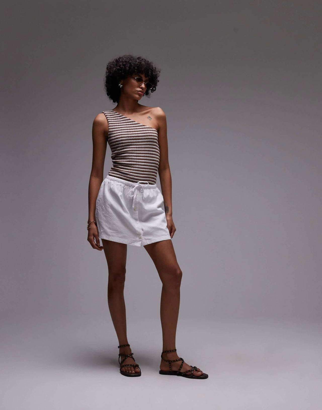 Rhythm beach side skort in white - ASOS Sample Sale