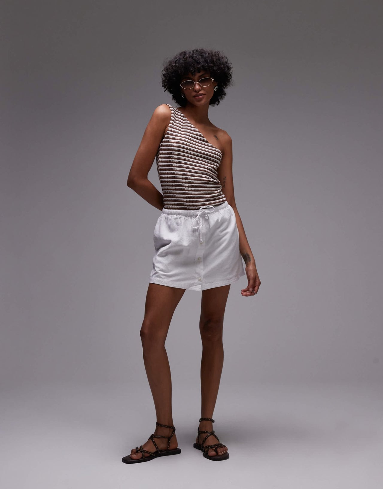 Rhythm beach side skort in white - ASOS Sample Sale
