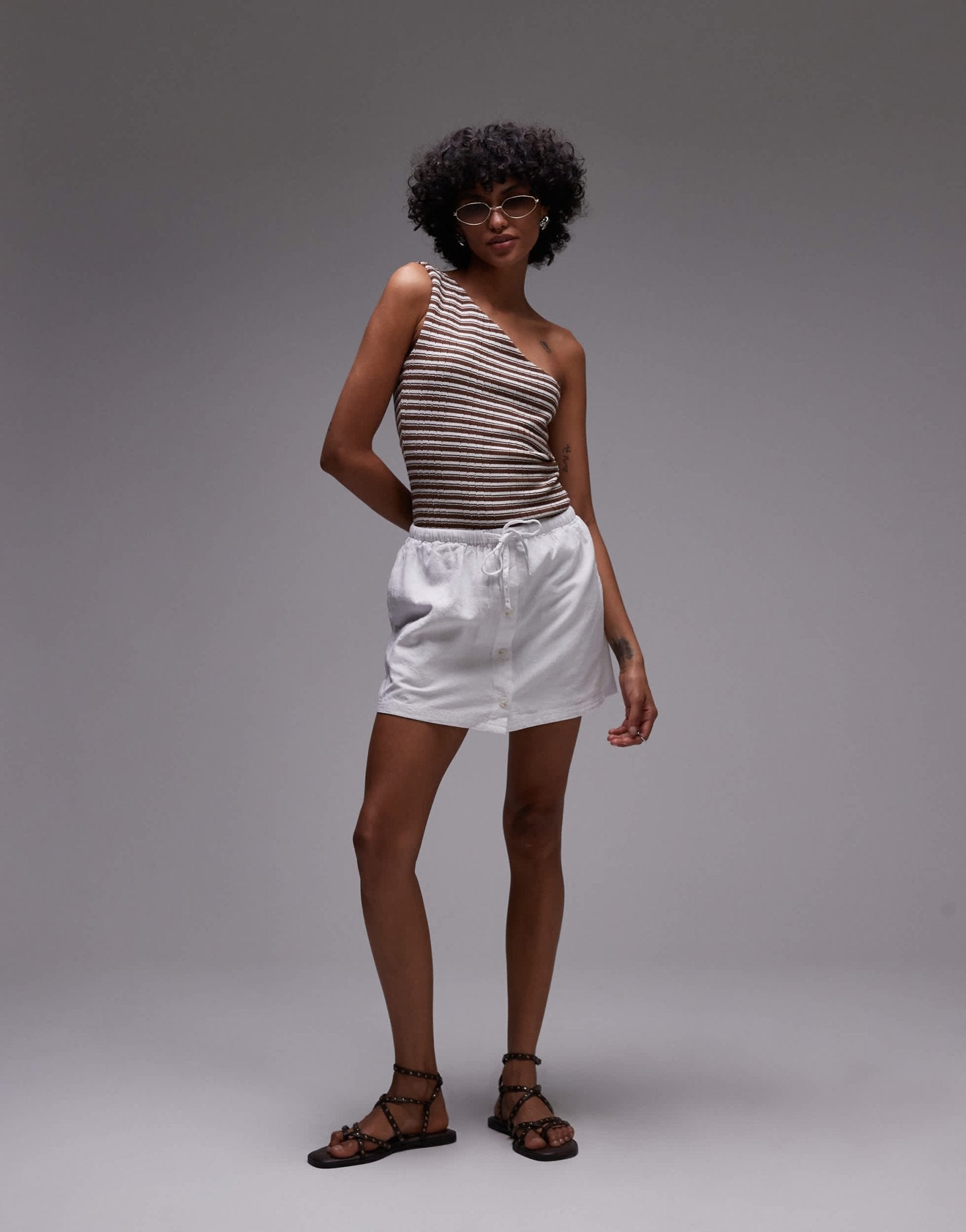 Rhythm beach side skort in white - ASOS Sample Sale