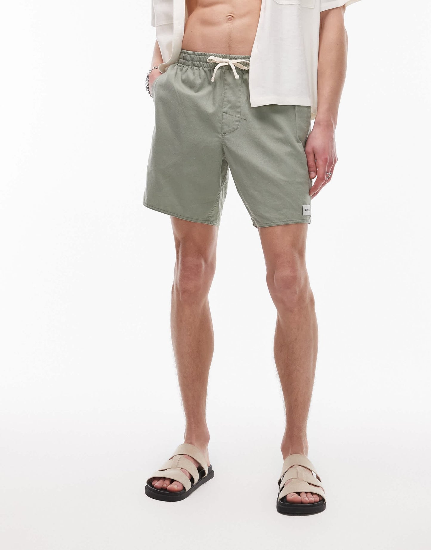 Rhythm classic linen jam short in green - ASOS Sample Sale