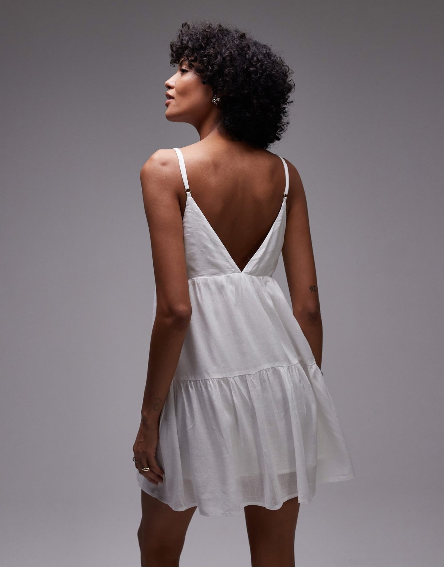 Rhythm classic tiered mini beach dress in white - ASOS Sample Sale