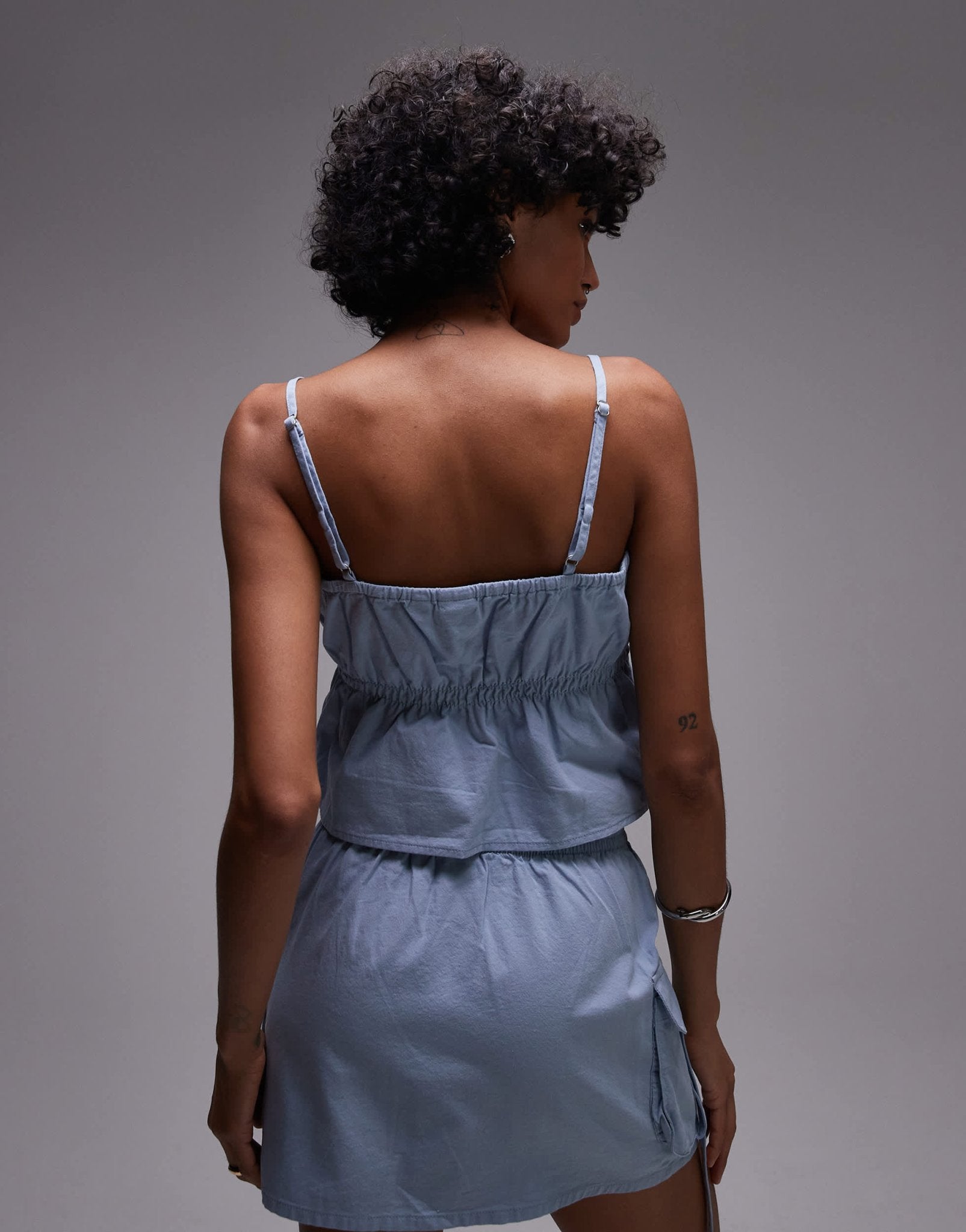 Rhythm dolly ruffle tie front top in blue - ASOS Sample Sale