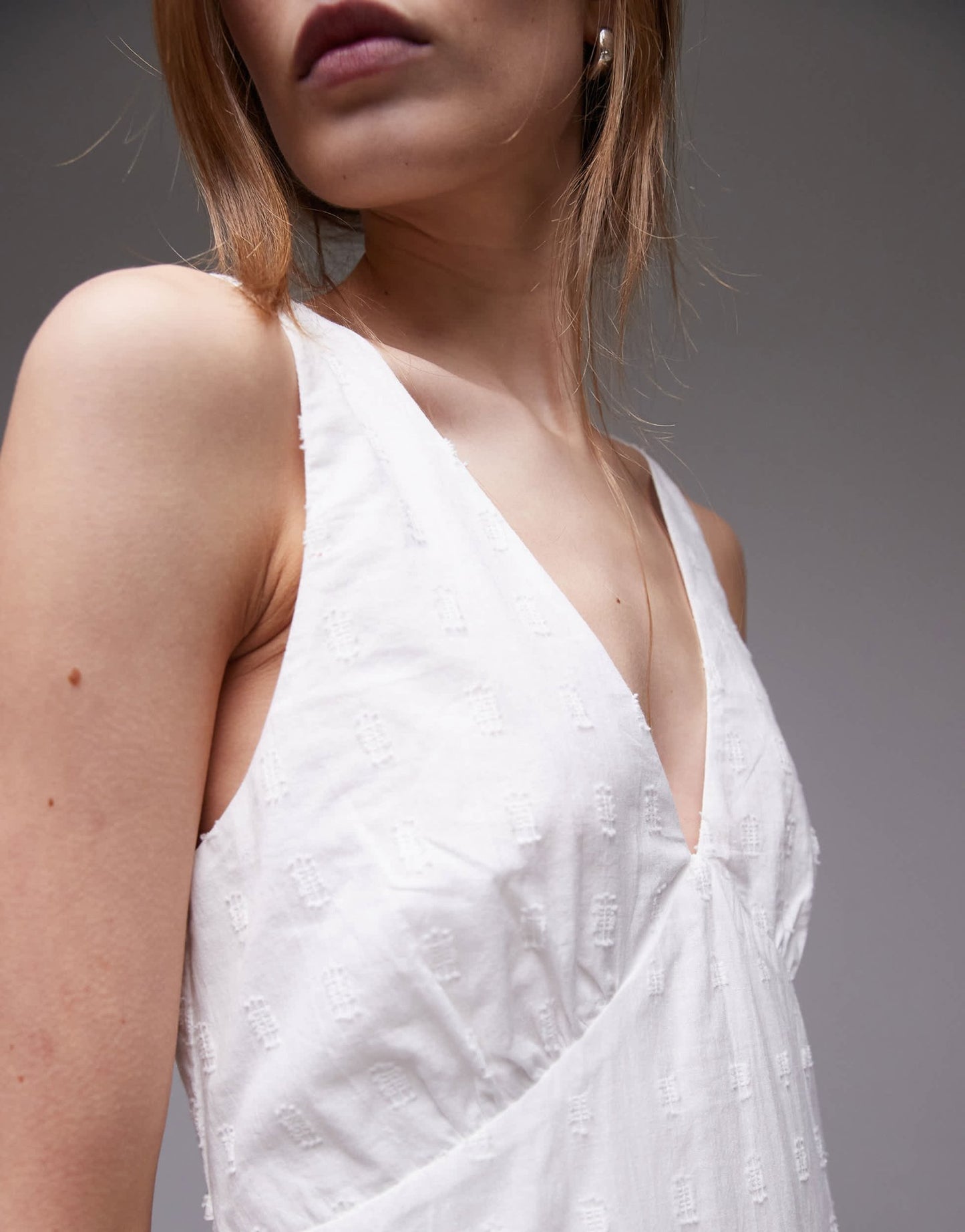 Rhythm mirage mini v neck dress in white - ASOS Sample Sale