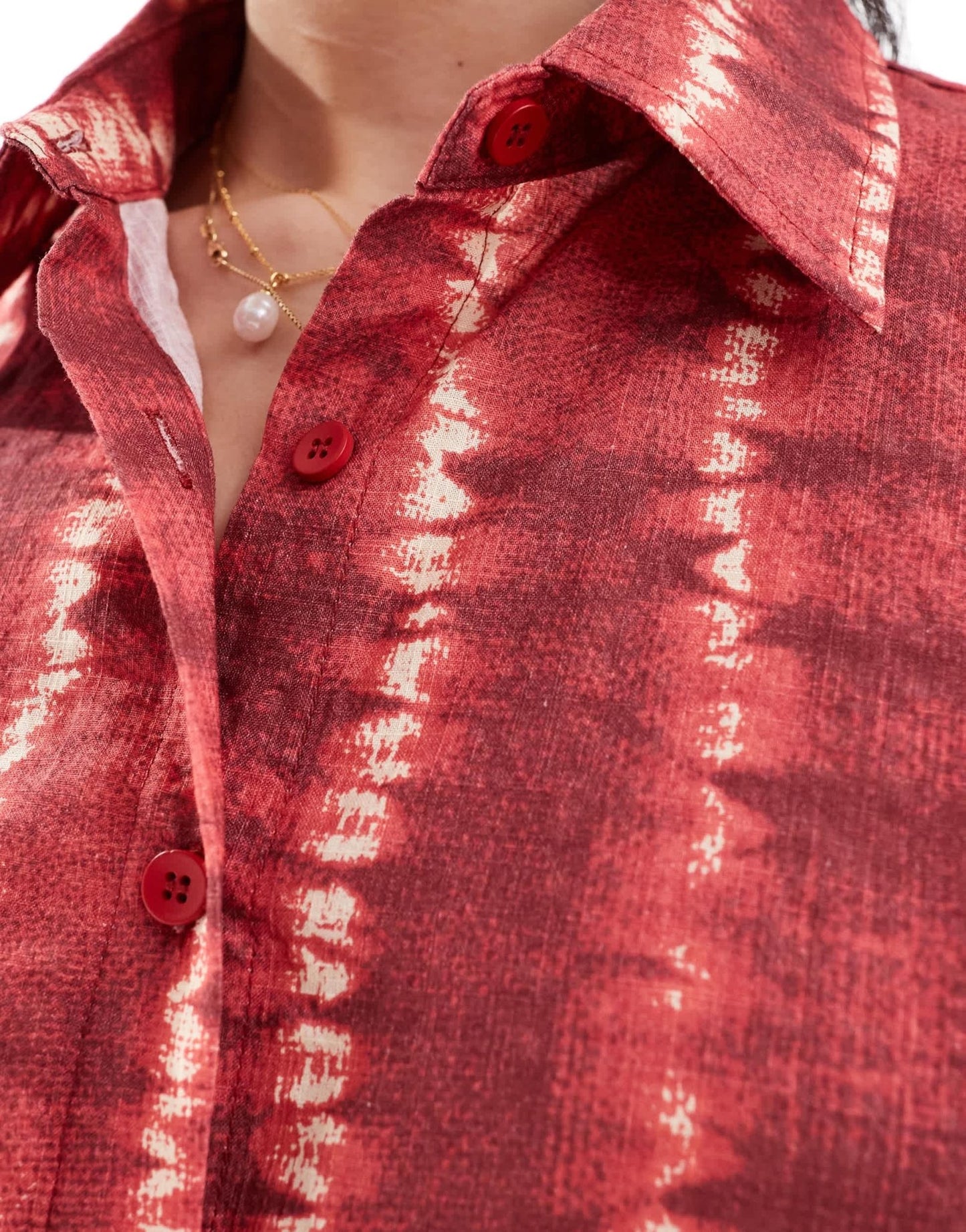 Rhythm sahara tie dye short sleeve beach shirt co - ord in red - ASOS Sample Sale