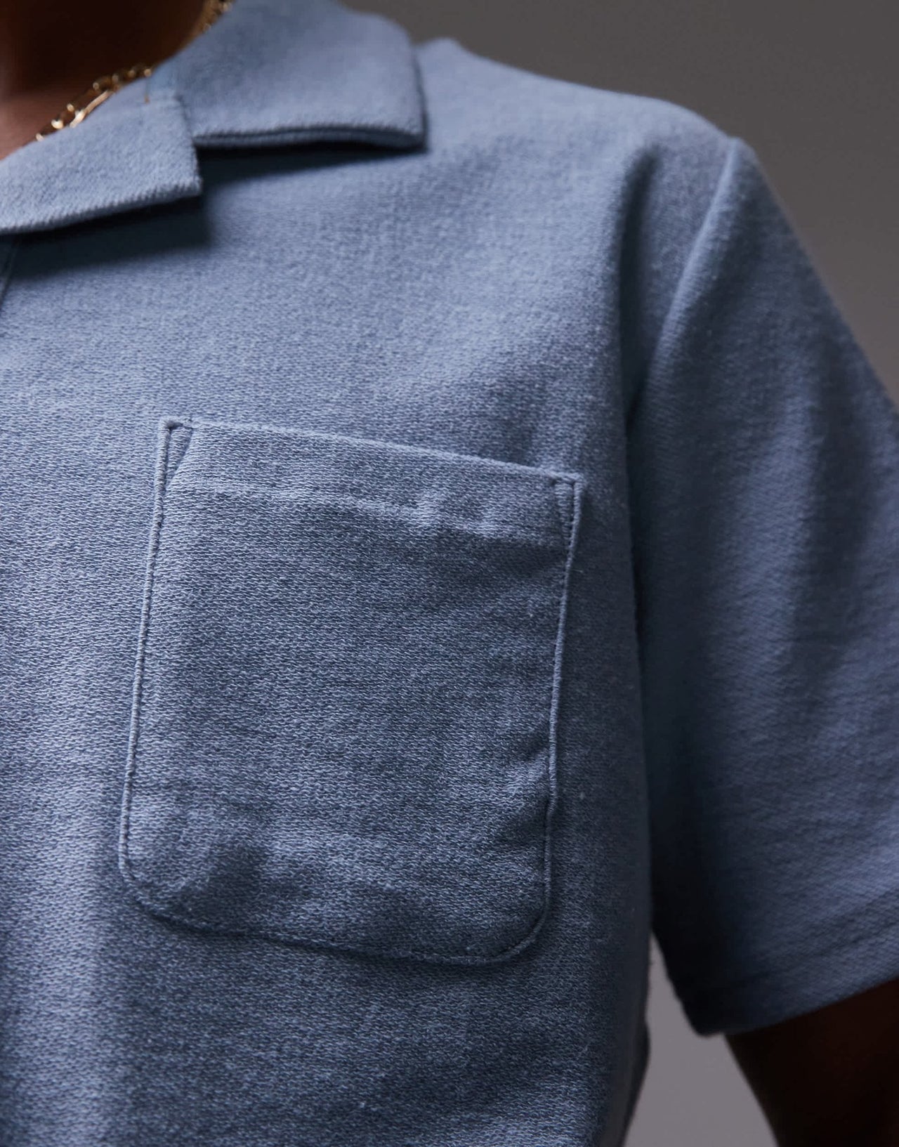 Rhythm vintage terry polo beach top in slate - ASOS Sample Sale