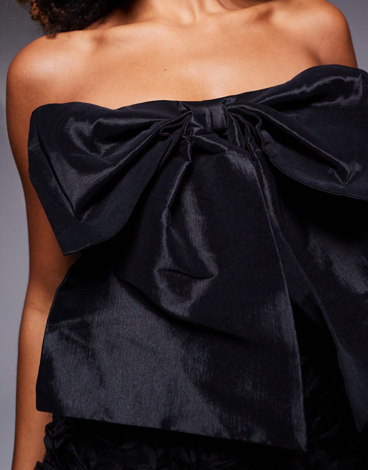 River Island bandeau bow mini dress in black - ASOS Sample Sale
