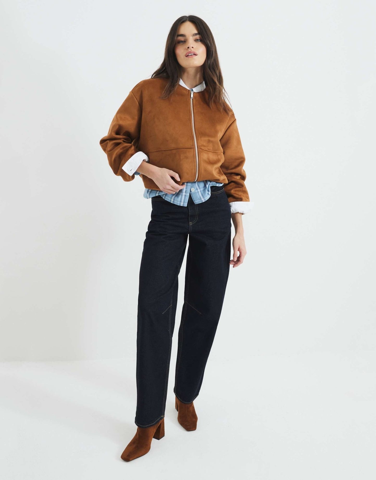 River Island barrel jean in darkwash blue - ASOS Sample Sale