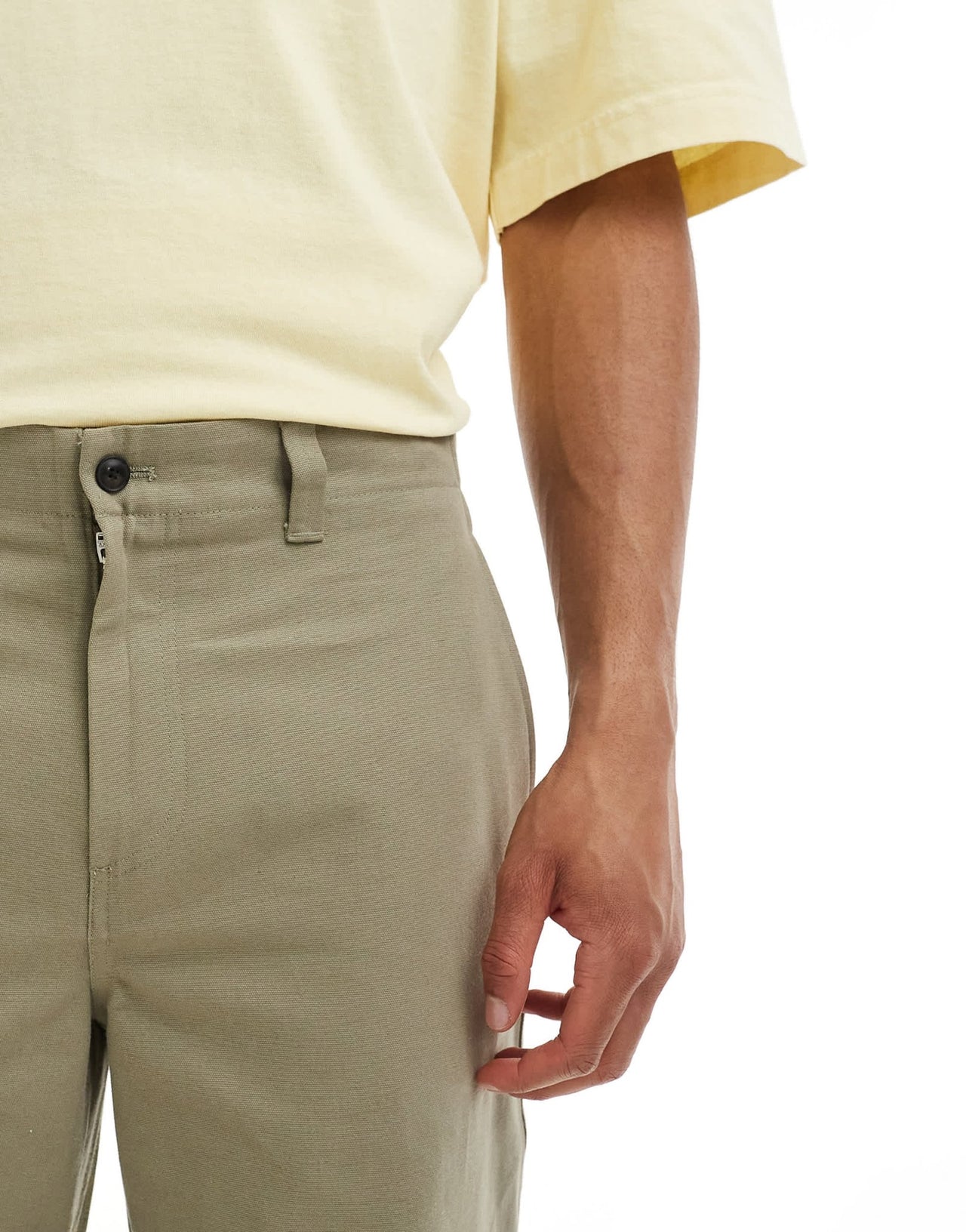 River Island barrel worker trousers in khaki - ASOS Sample Sale