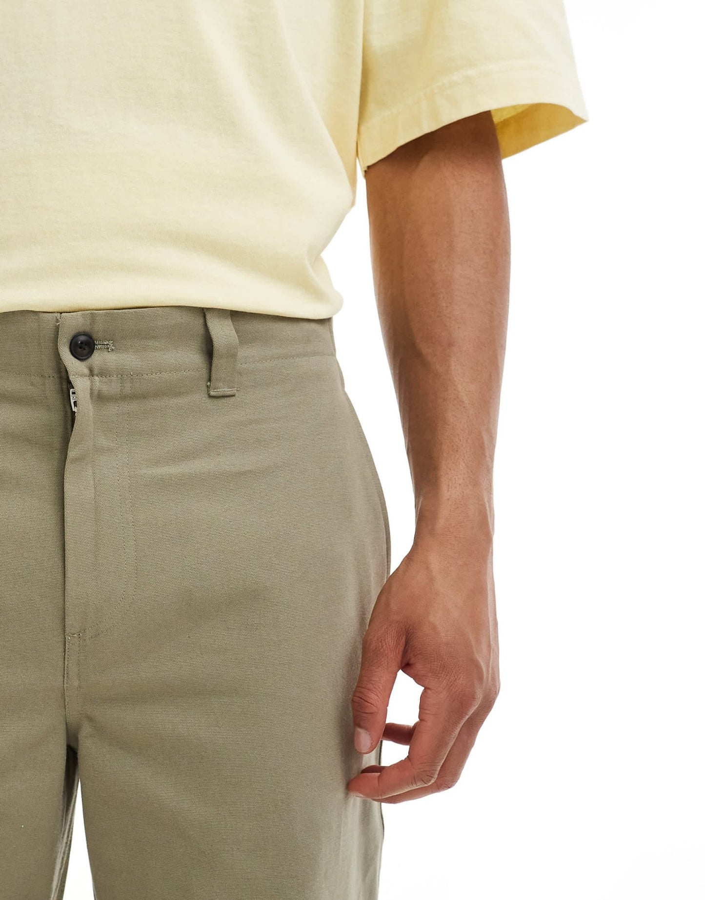 River Island barrel worker trousers in khaki - ASOS Sample Sale