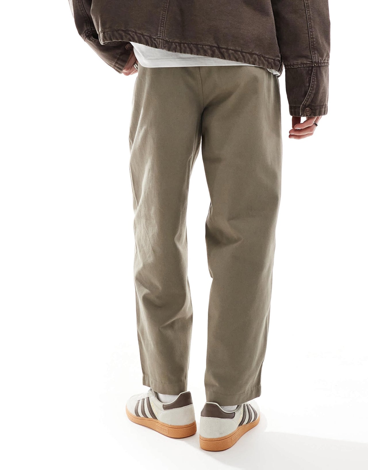 River Island barrel worker trousers in light khaki - ASOS Sample Sale