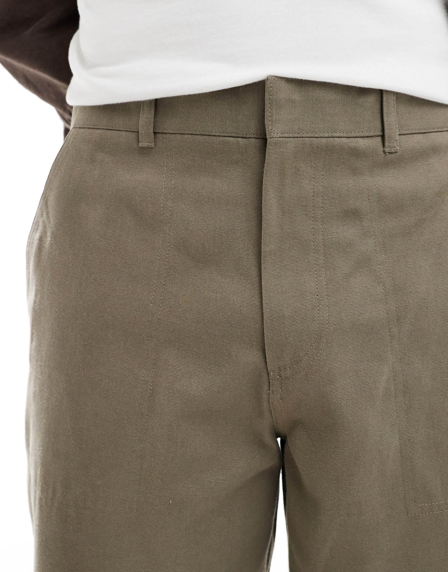 River Island barrel worker trousers in light khaki - ASOS Sample Sale