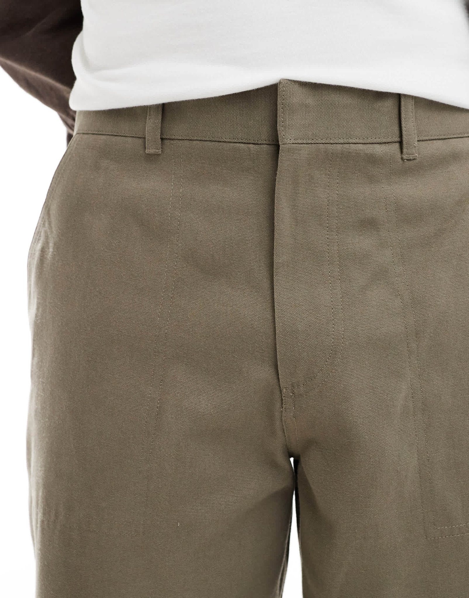 River Island barrel worker trousers in light khaki - ASOS Sample Sale