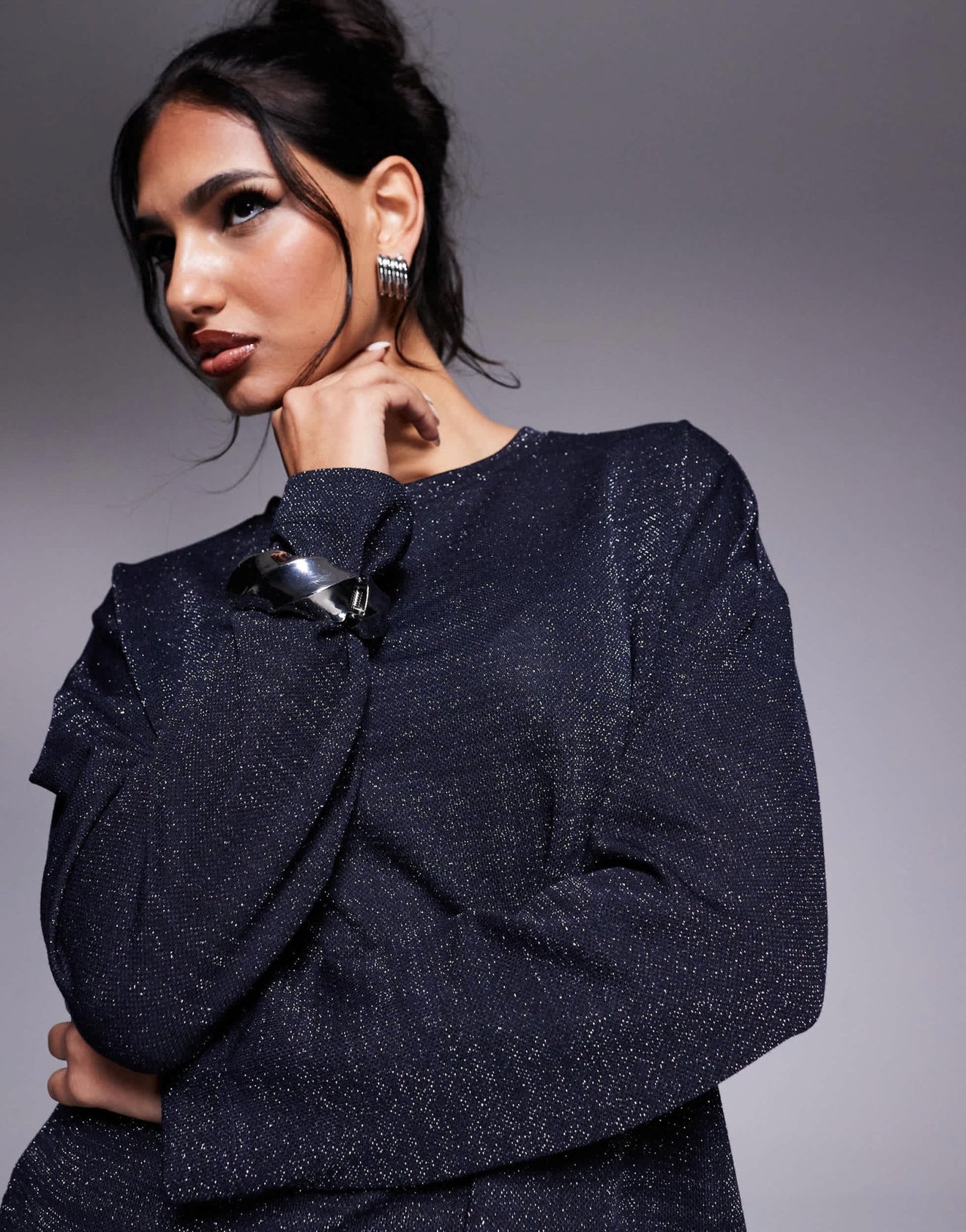River Island boxy tee co - ord in navy - ASOS Sample Sale