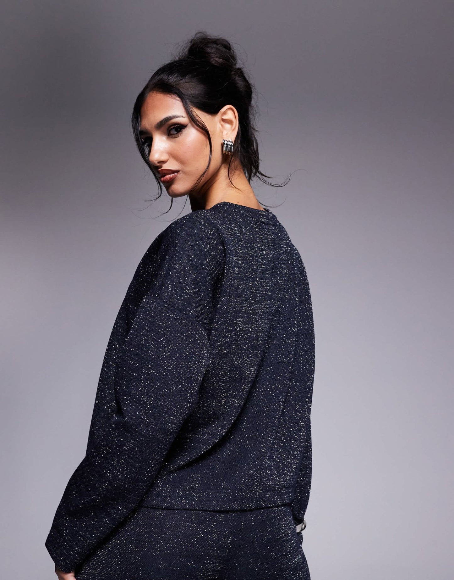 River Island boxy tee co - ord in navy - ASOS Sample Sale