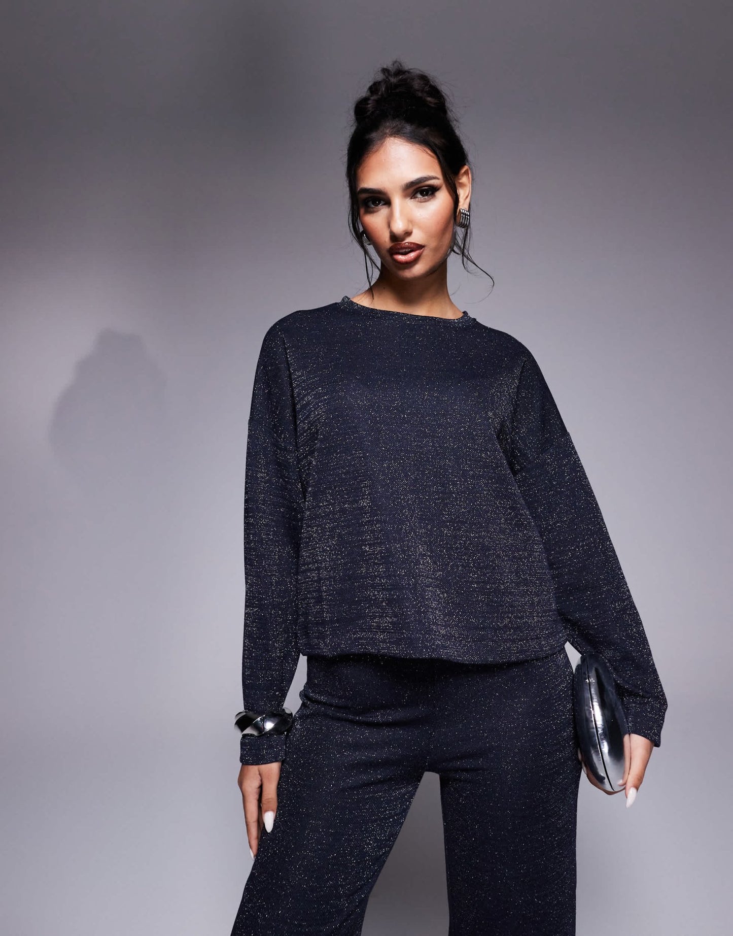 River Island boxy tee co - ord in navy - ASOS Sample Sale