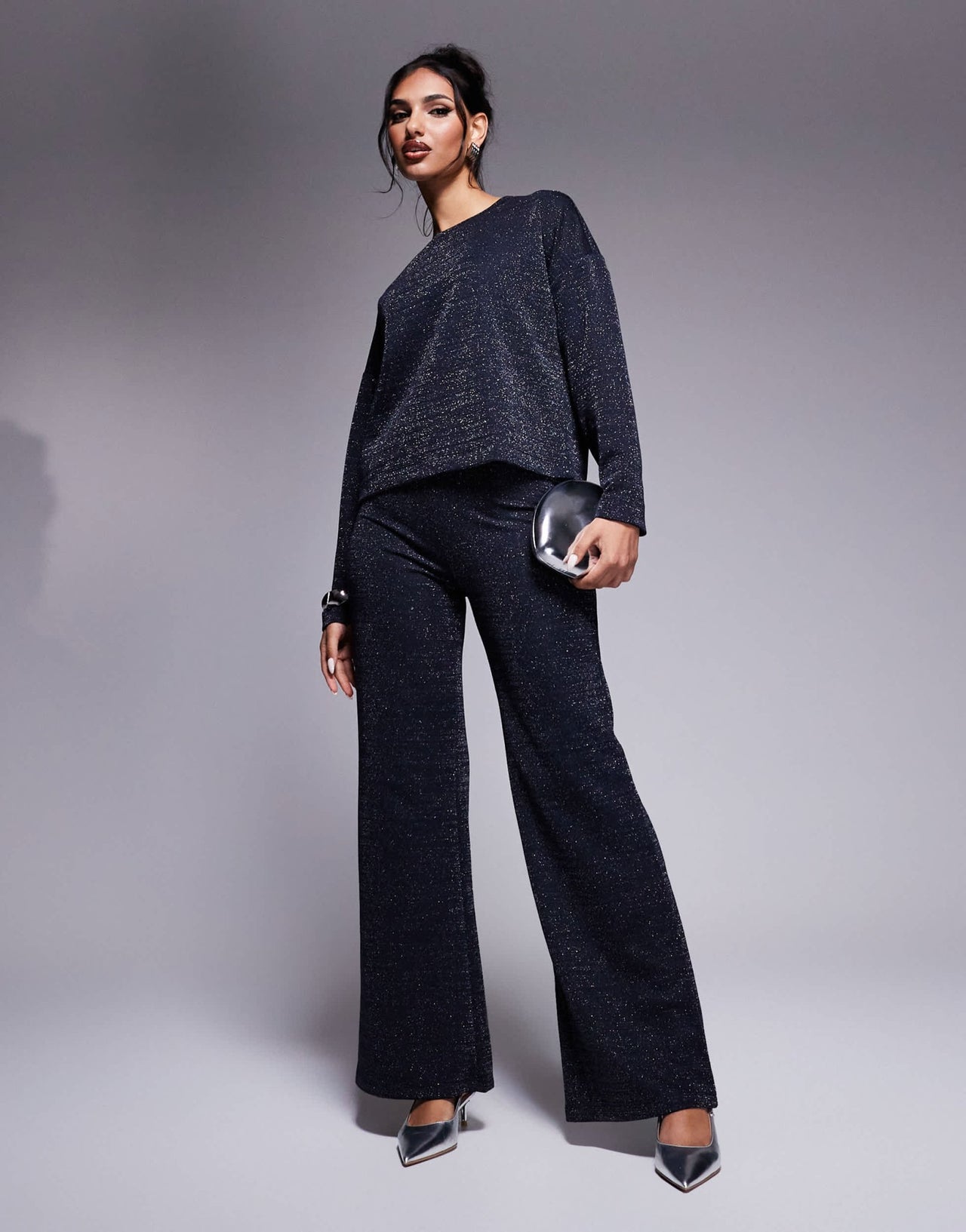 River Island boxy tee co - ord in navy - ASOS Sample Sale