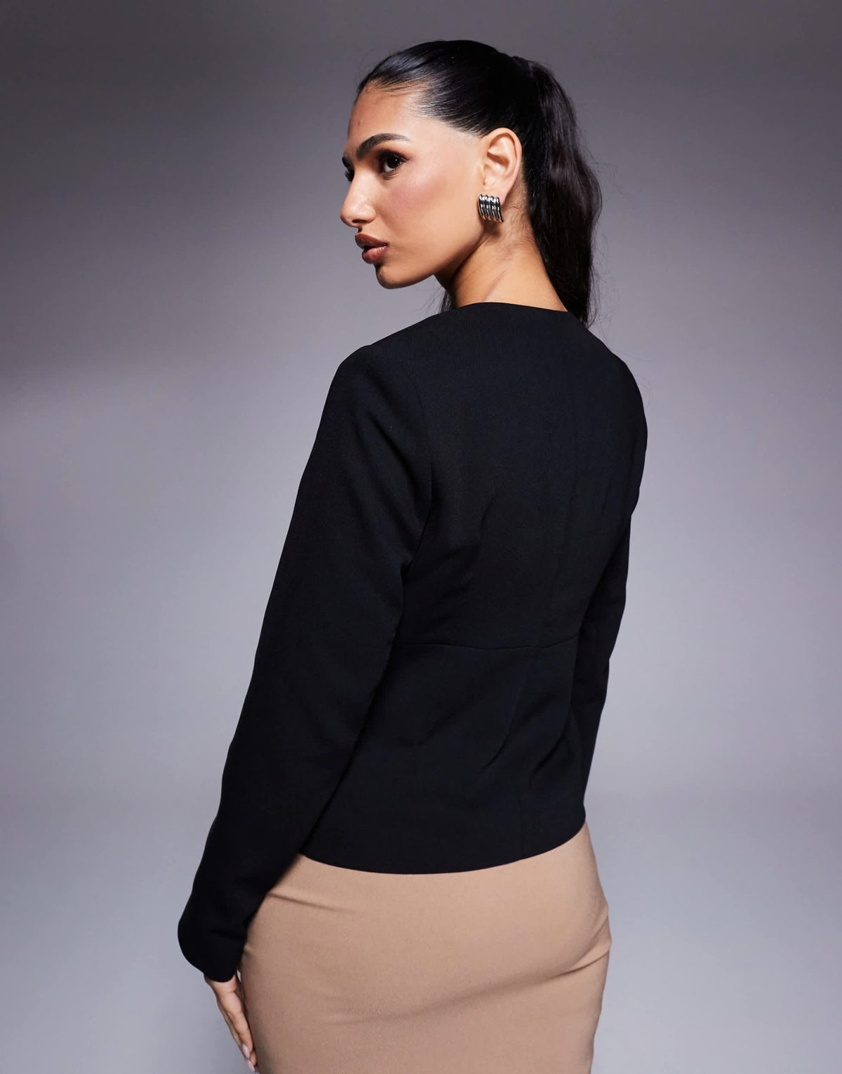 River Island button front blazer in black - ASOS Sample Sale