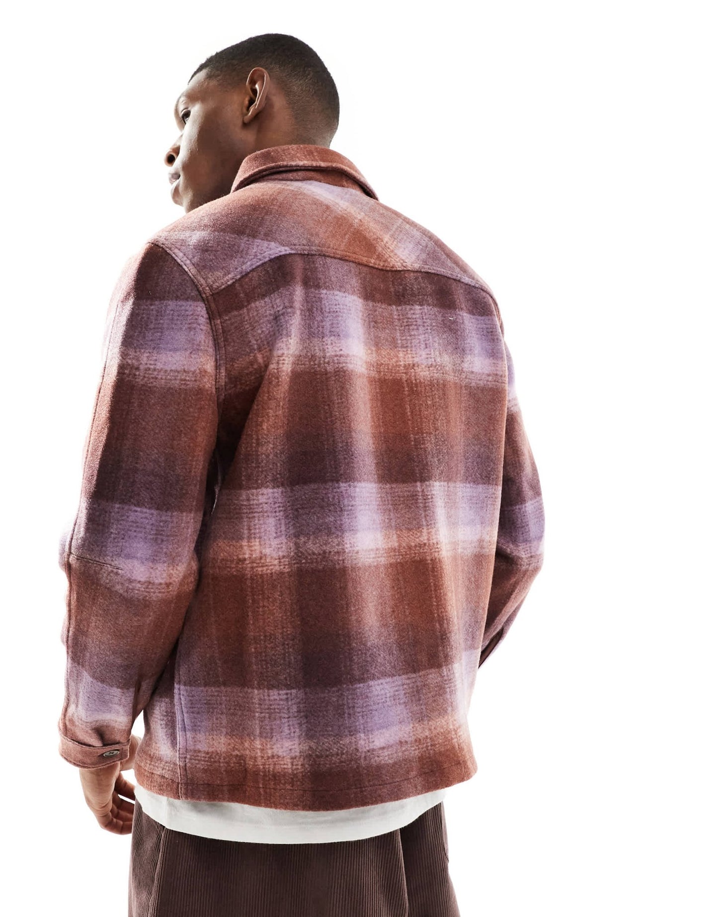 River Island check overshirt in purple - ASOS Sample Sale