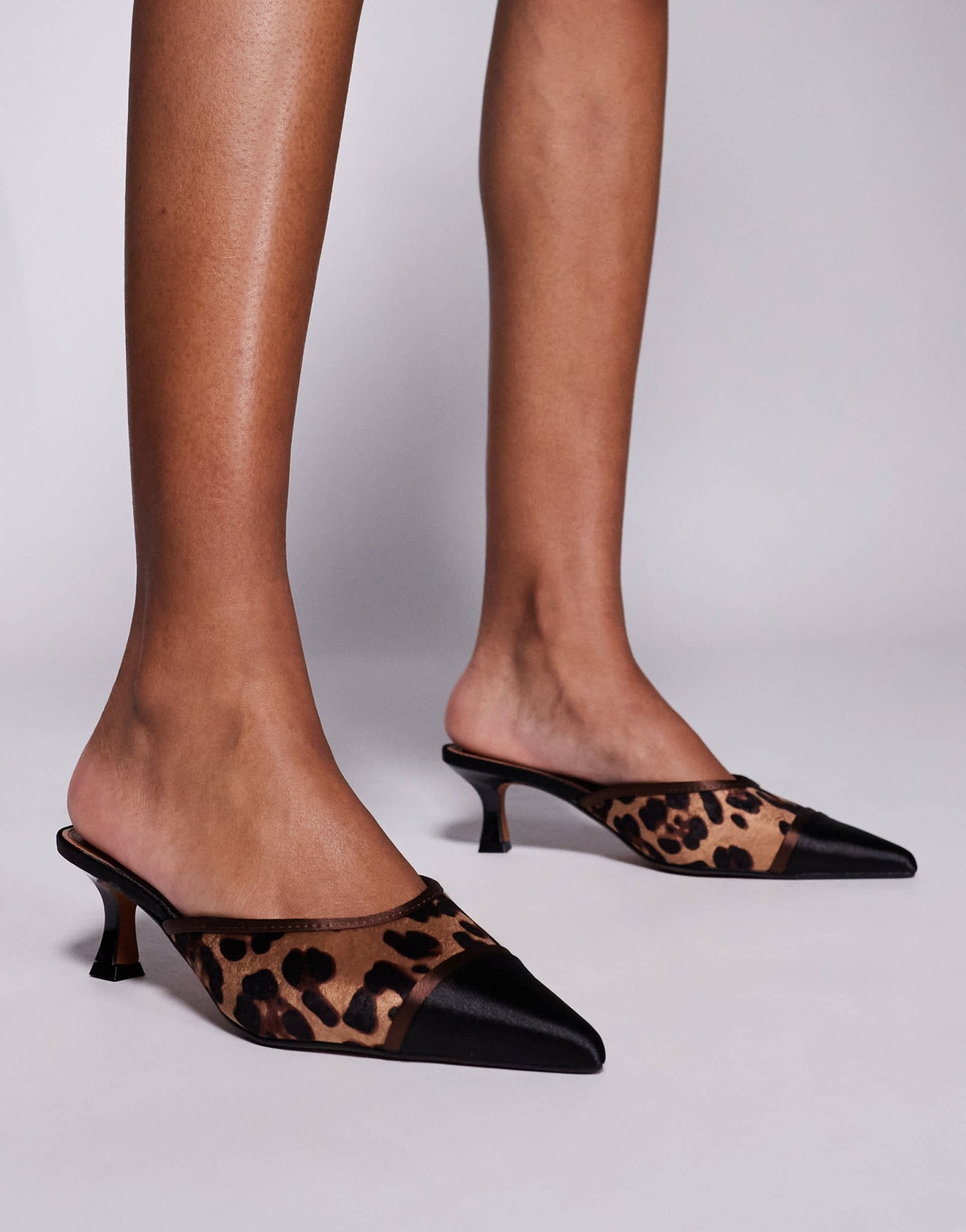 River Island court heel in leopard print - ASOS Sample Sale