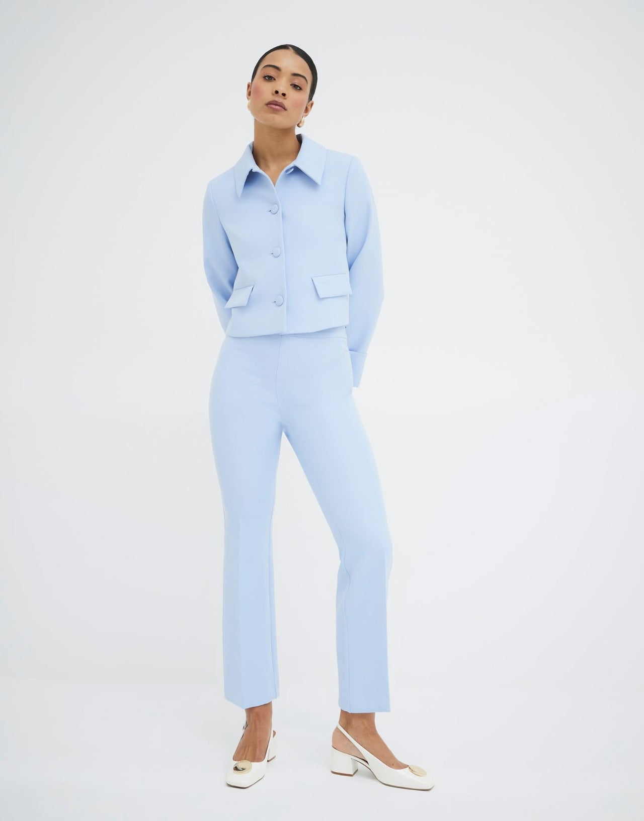 River island crop flare in light blue - ASOS Sample Sale