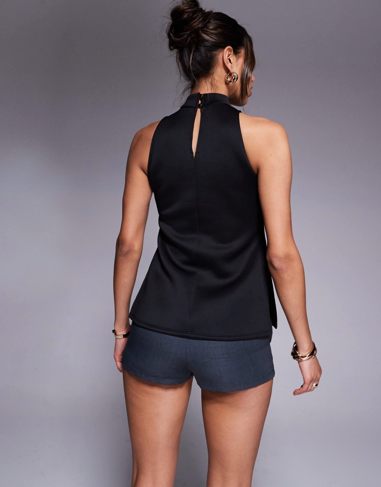 River Island high neck top in black - ASOS Sample Sale