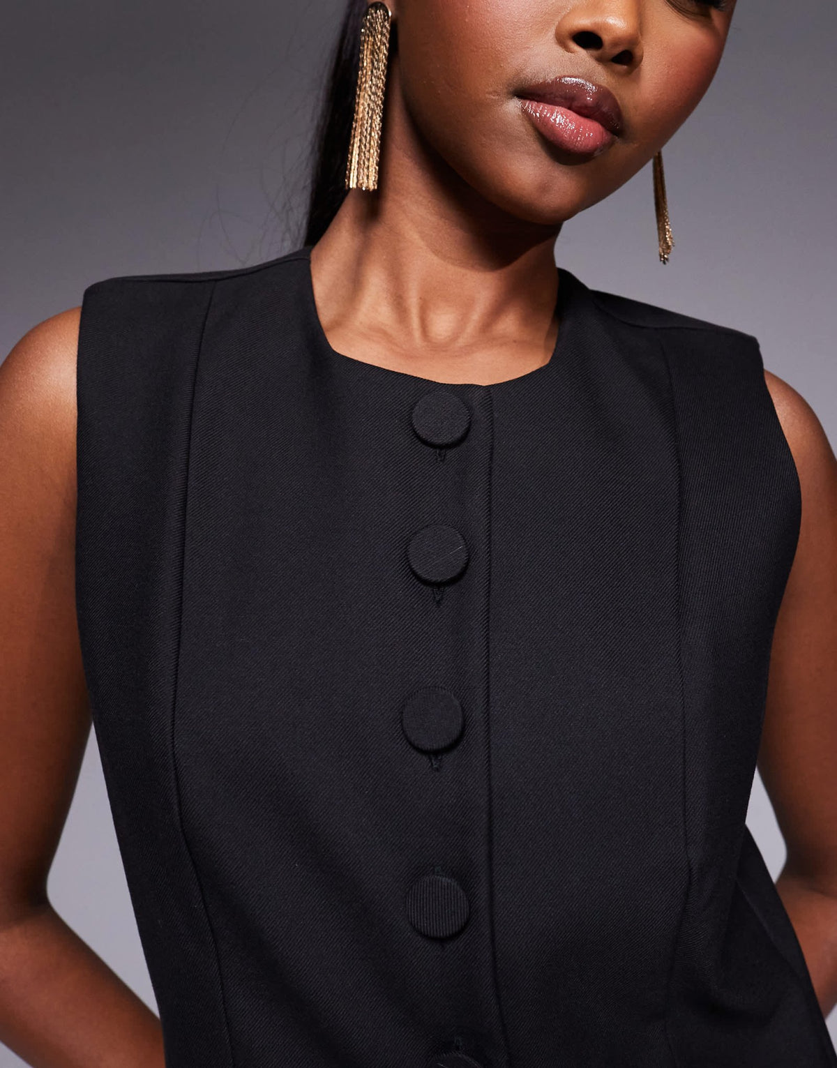 River Island high neck waistcoat in black - ASOS Sample Sale