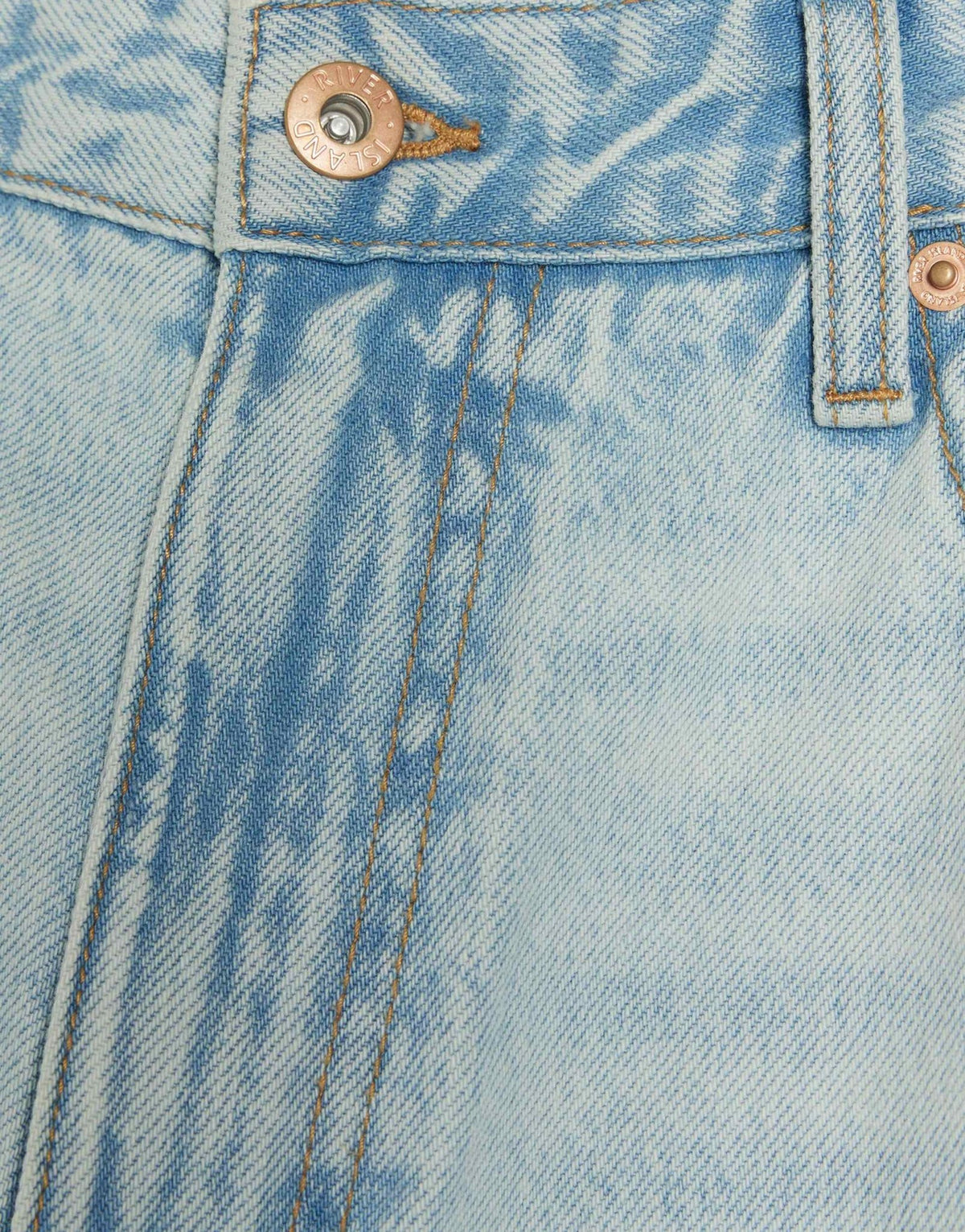 River Island High waisted relaxed straight jeans in denim - light - ASOS Sample Sale