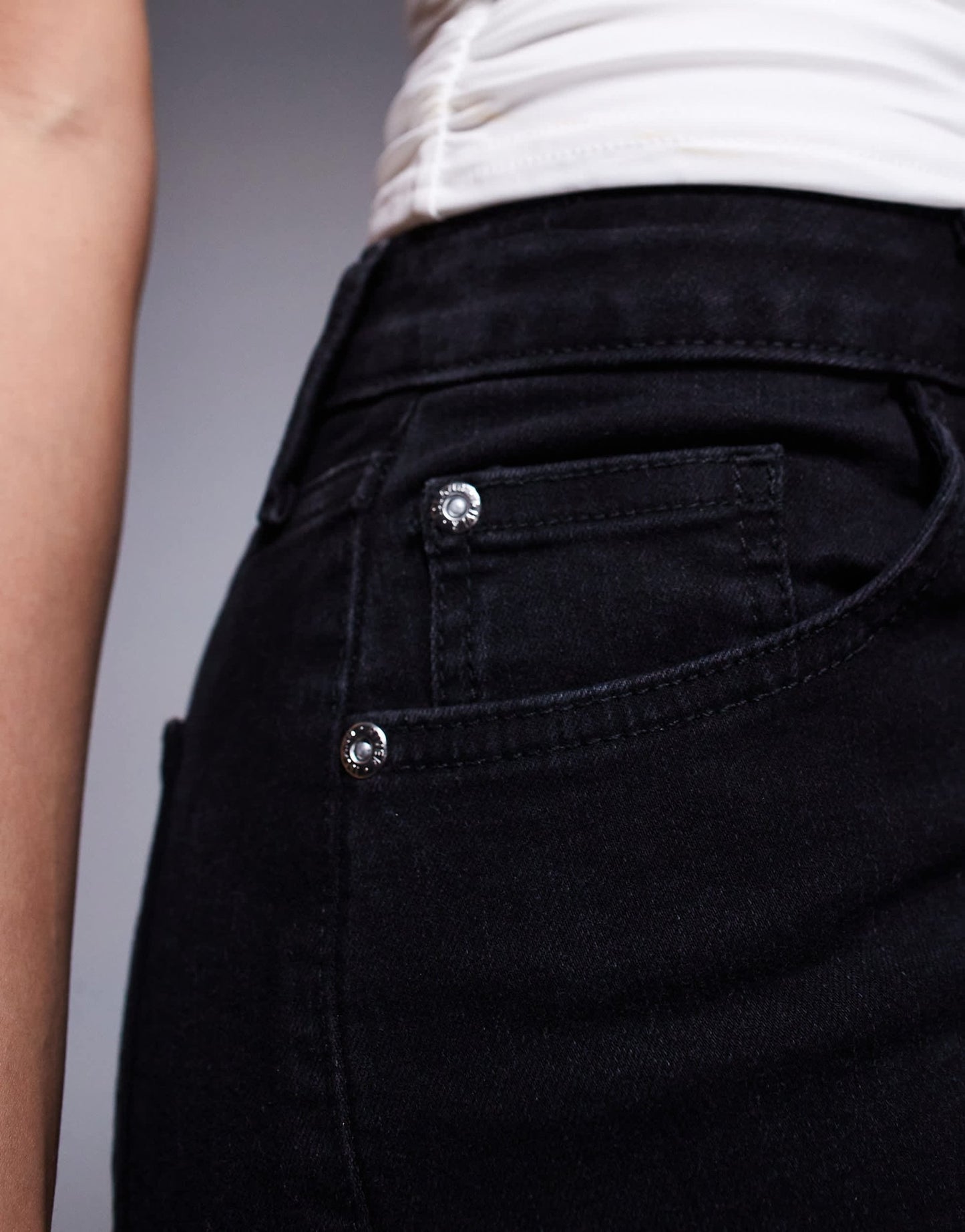 River Island hotpant denim short in black - ASOS Sample Sale