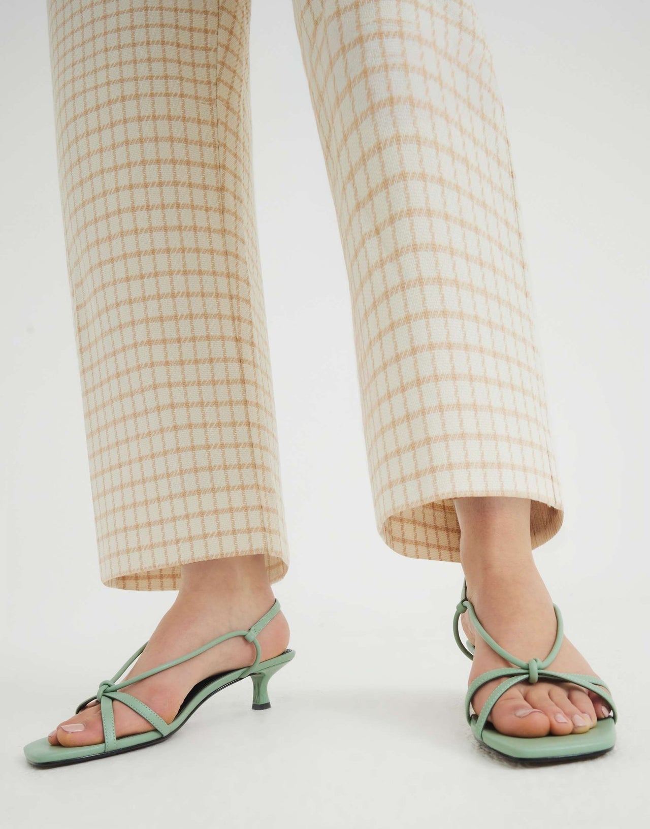 River Island kitten heel strappy sandal in light green - ASOS Sample Sale