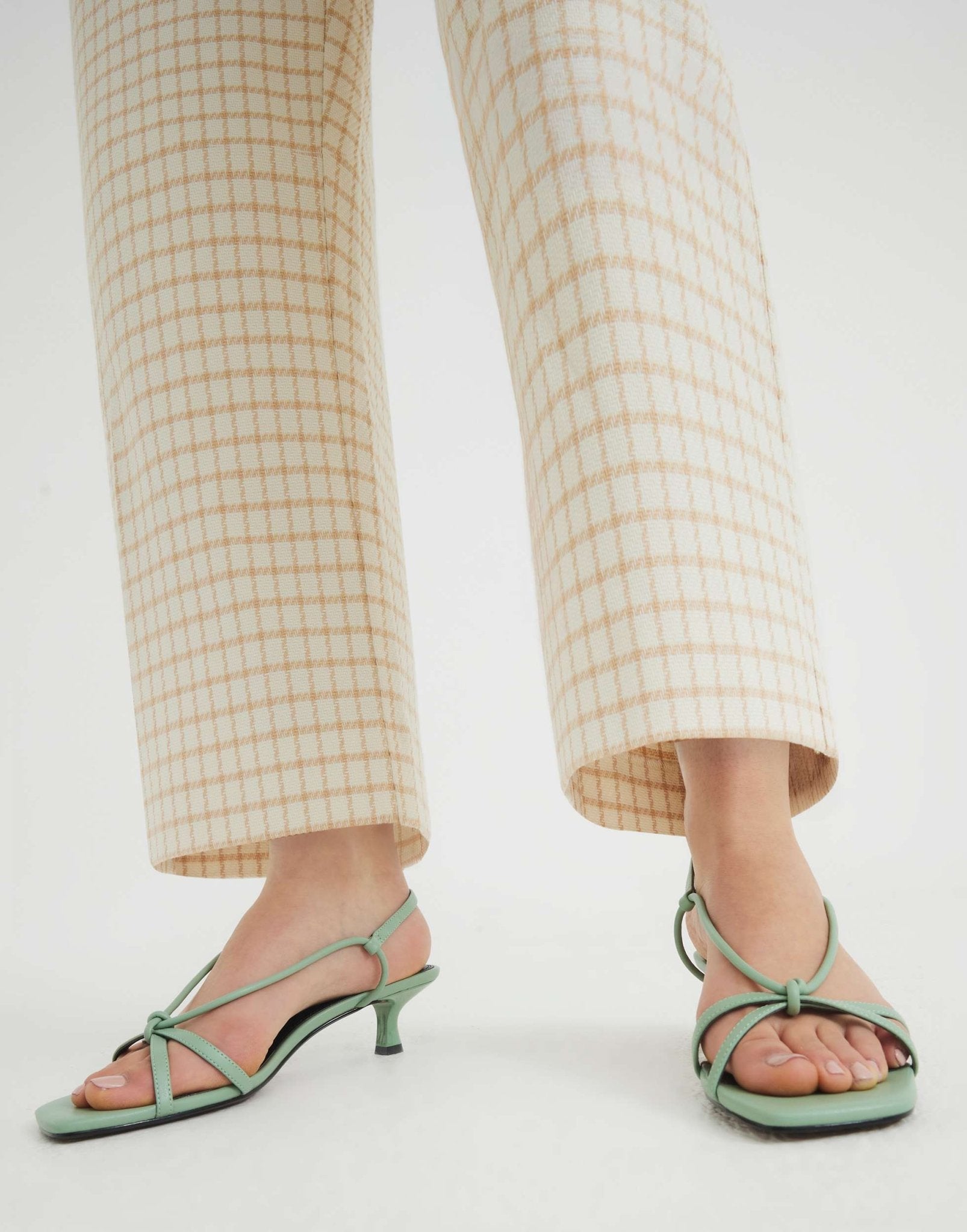 River Island kitten heel strappy sandal in light green - ASOS Sample Sale