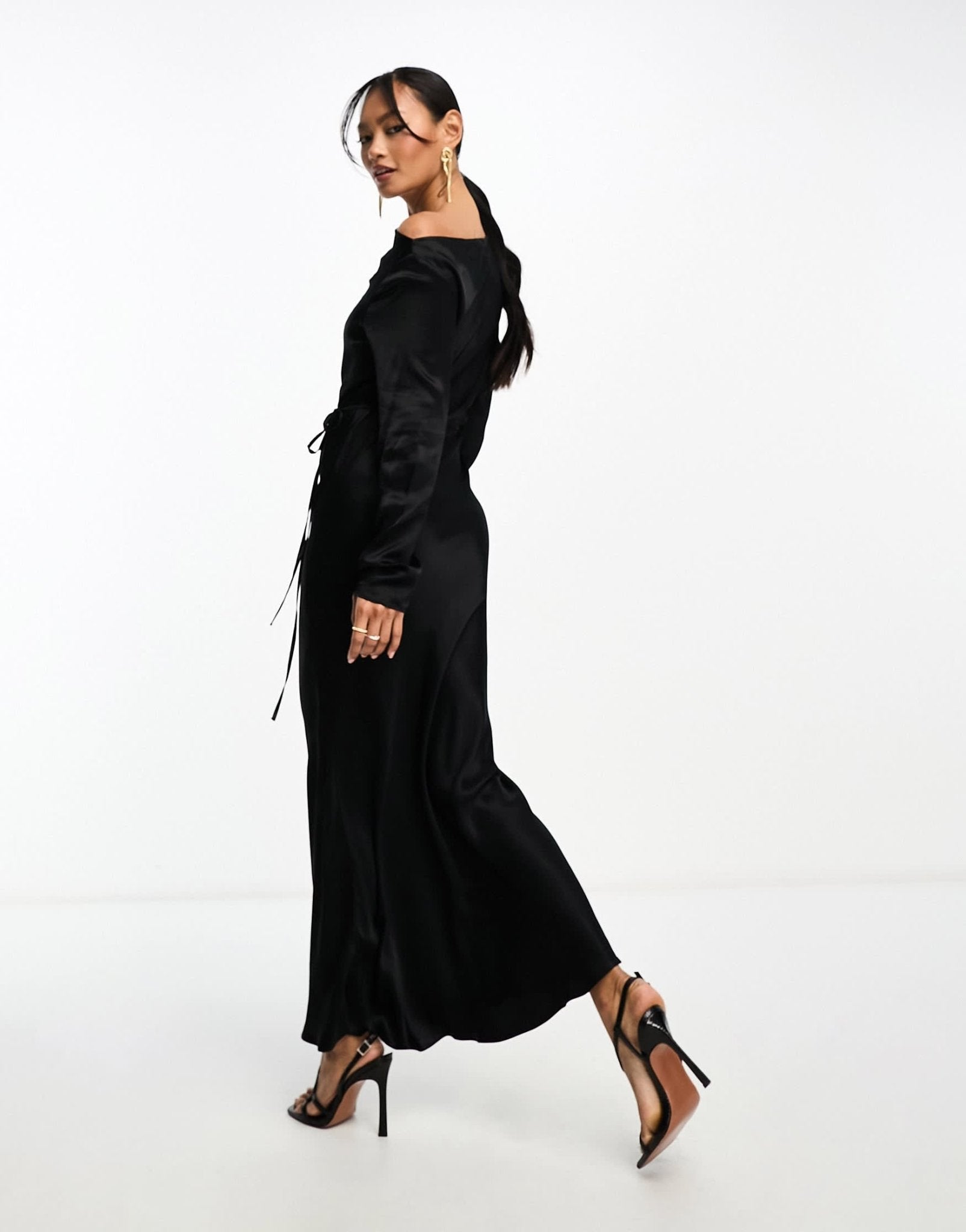 River Island long sleeve seem detail dress in black - ASOS Sample Sale