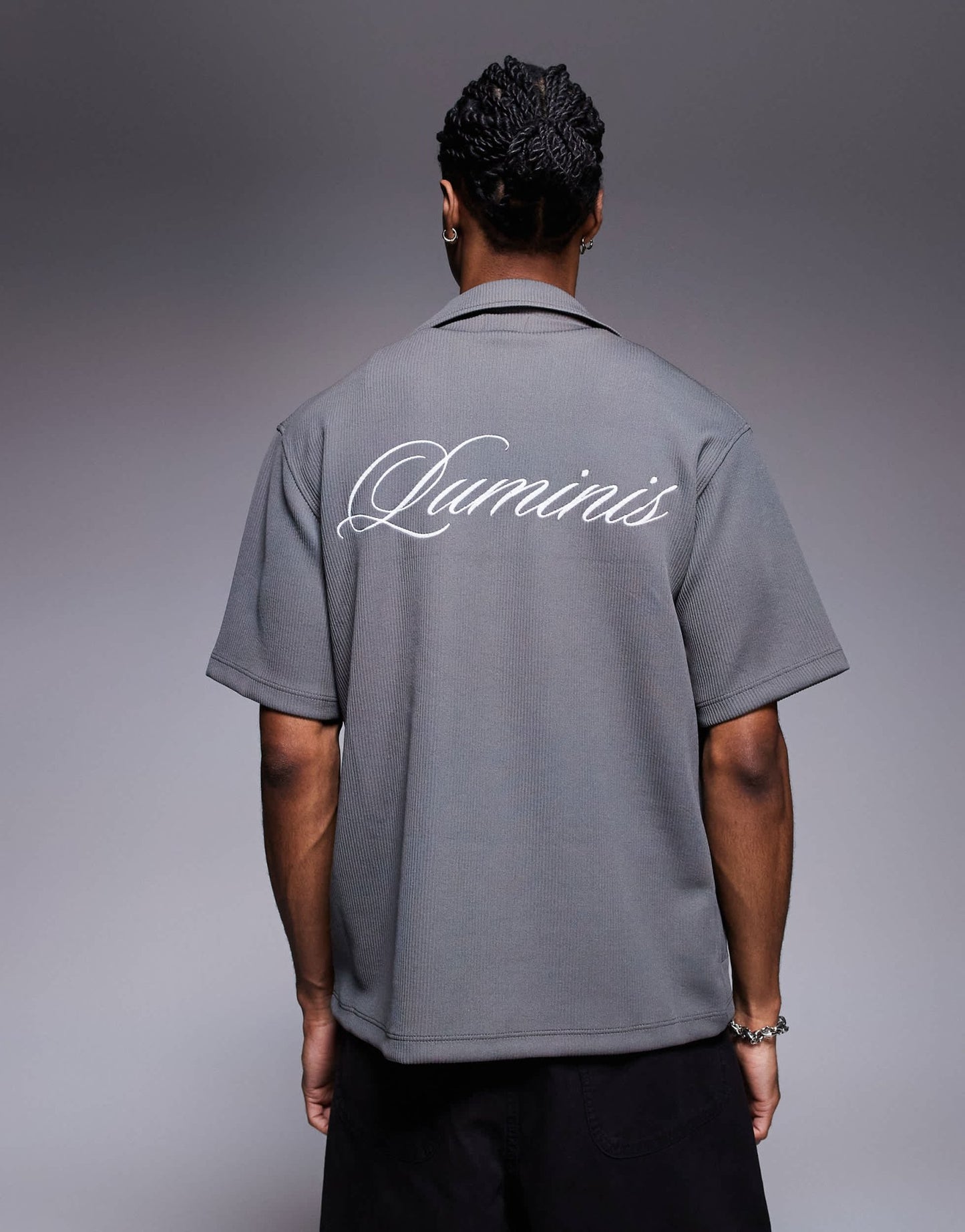 River Island luminis over shirt in grey - ASOS Sample Sale
