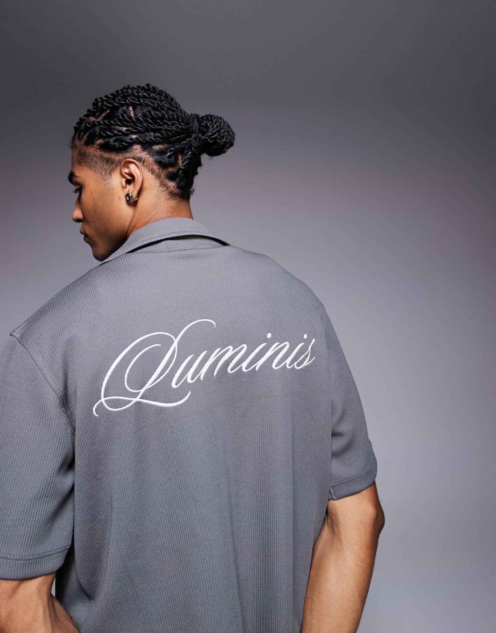 River Island luminis over shirt in grey - ASOS Sample Sale
