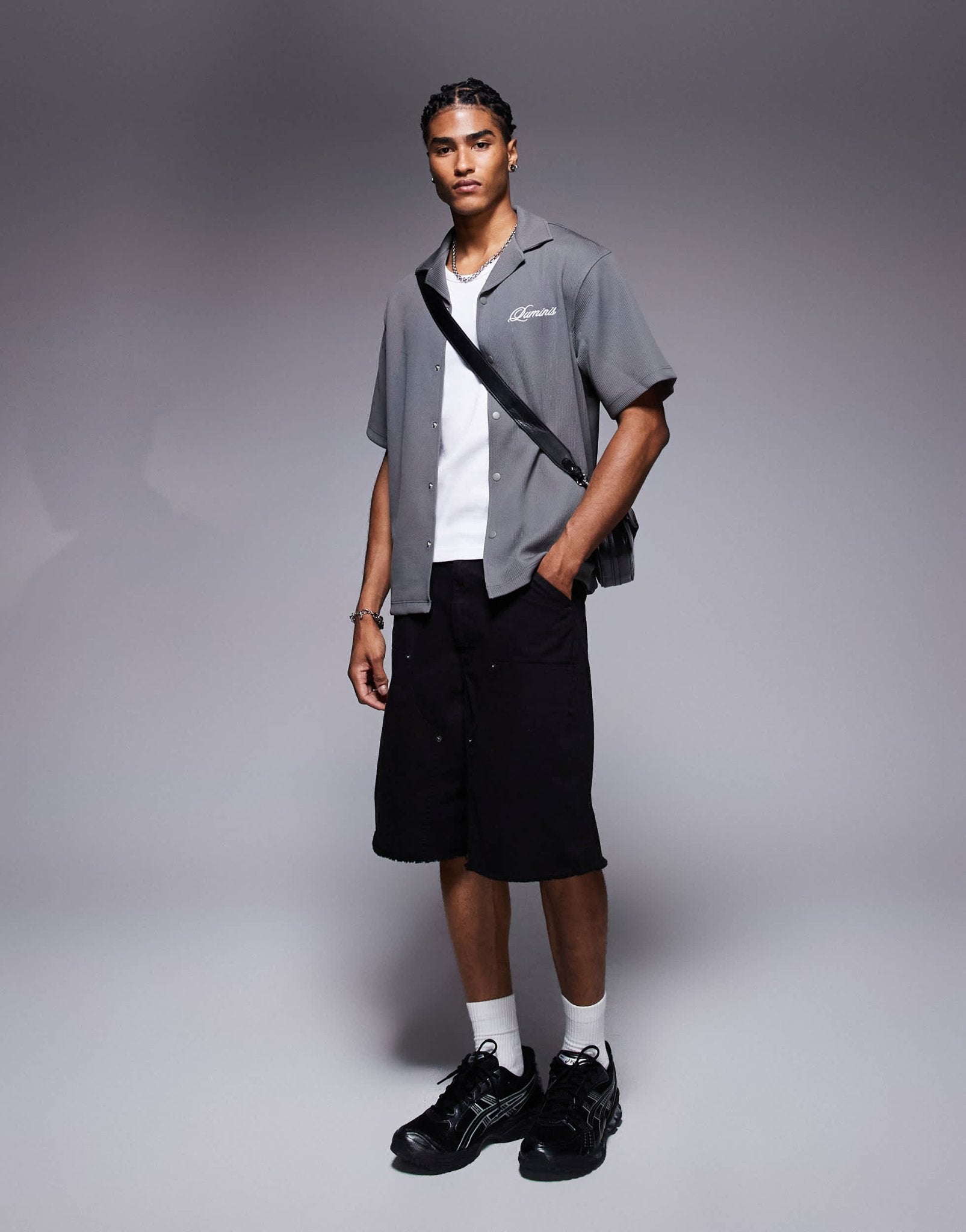 River Island luminis over shirt in grey - ASOS Sample Sale