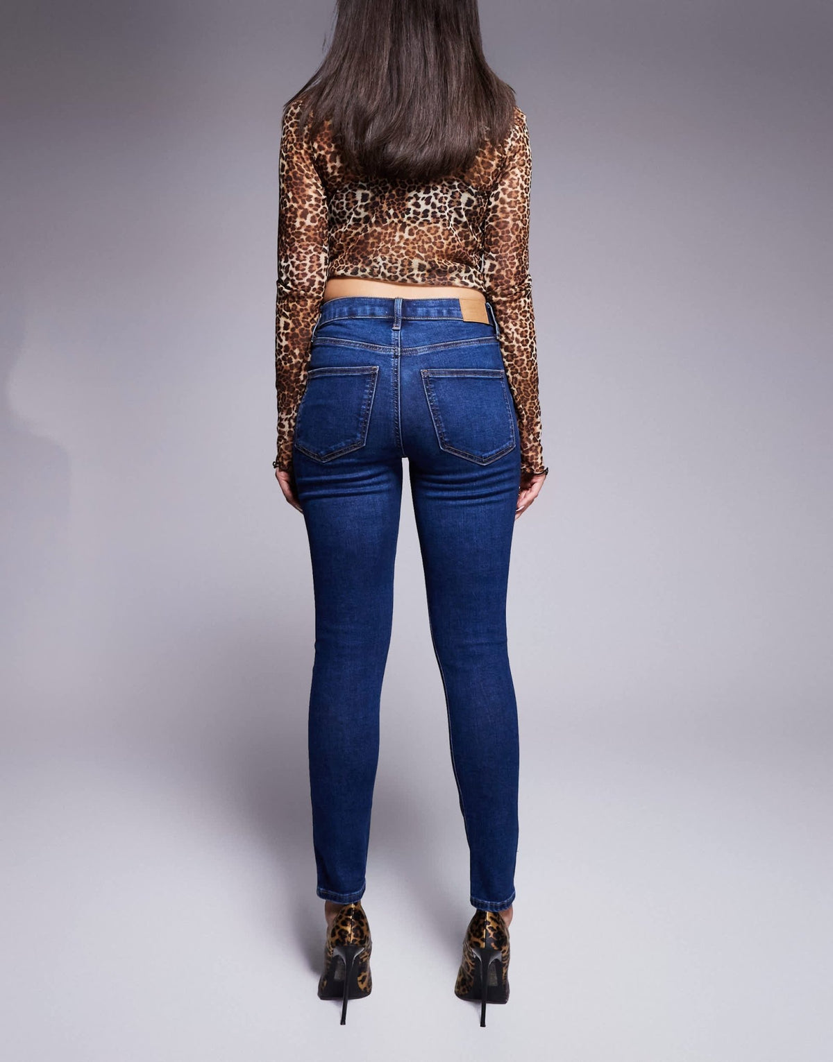 River Island midrise skinny jean in darkwash blue - ASOS Sample Sale