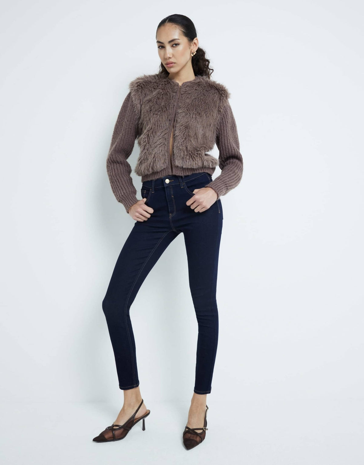 River Island midrise skinny jean in ultra darkwash blue - ASOS Sample Sale