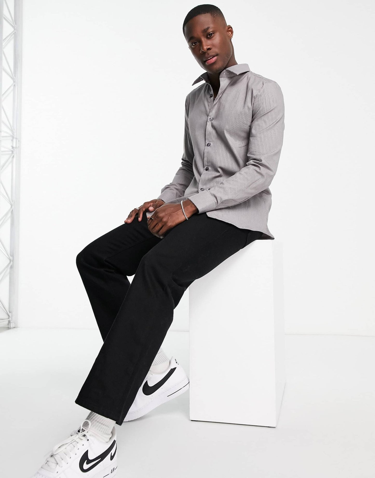 River Island mini heritage check shirt in brown - ASOS Sample Sale