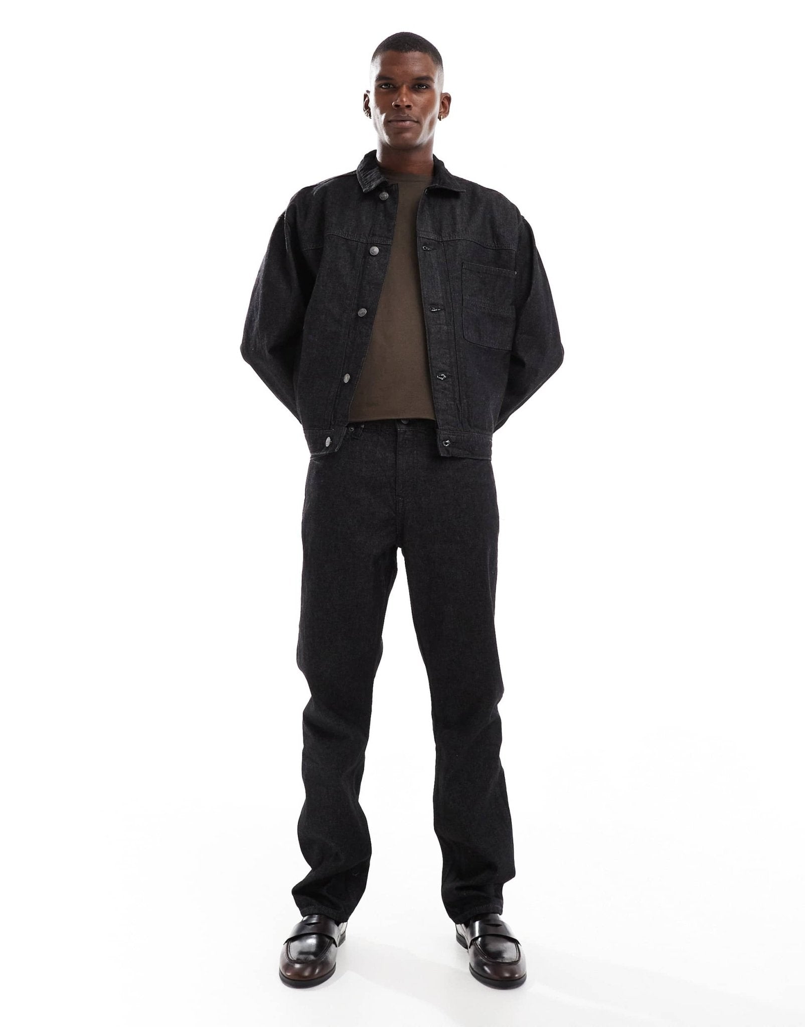 River Island minimal straight fit jeans co-ord in rinse black - ASOS Sample Sale