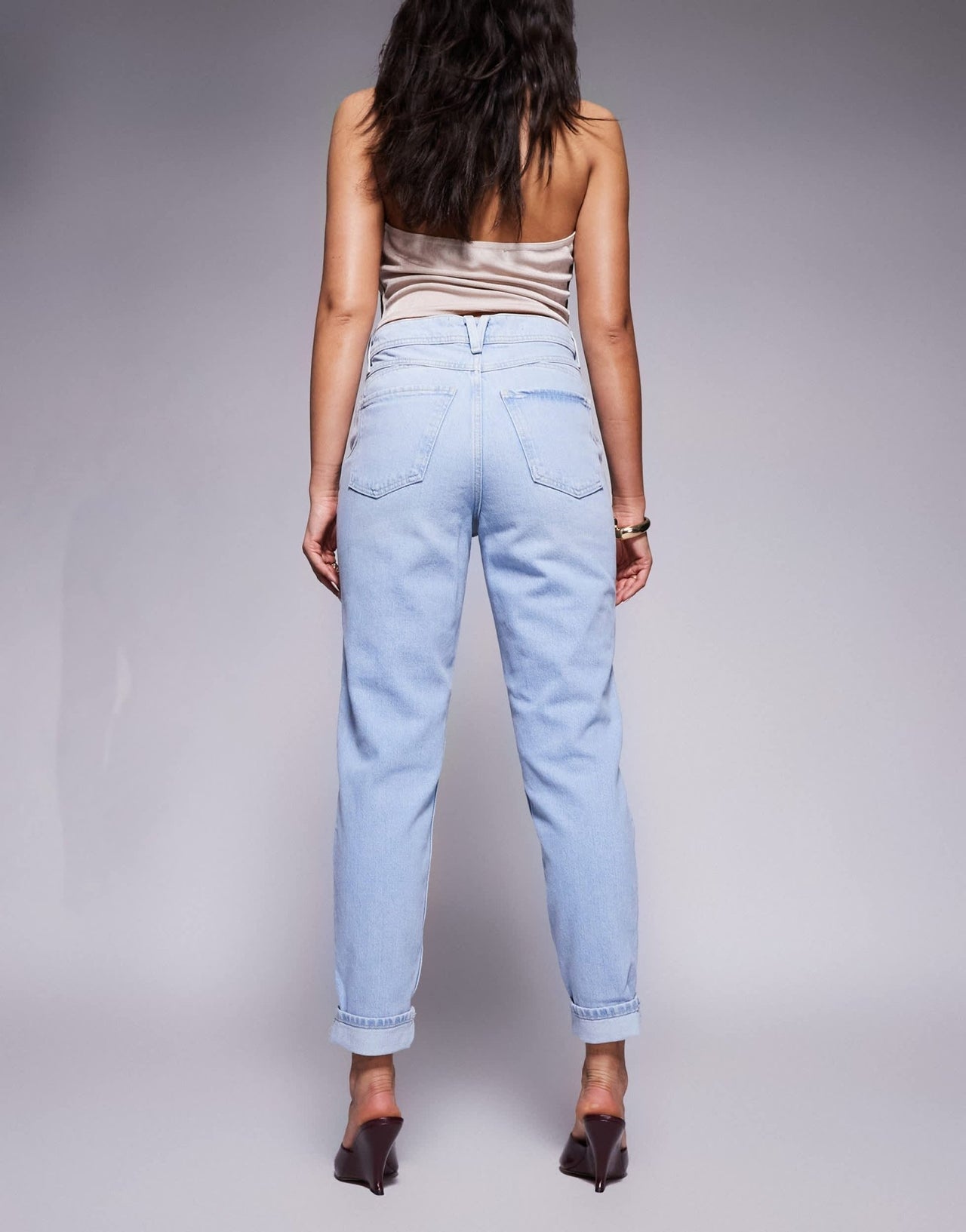 River Island mom jean in light blue - ASOS Sample Sale