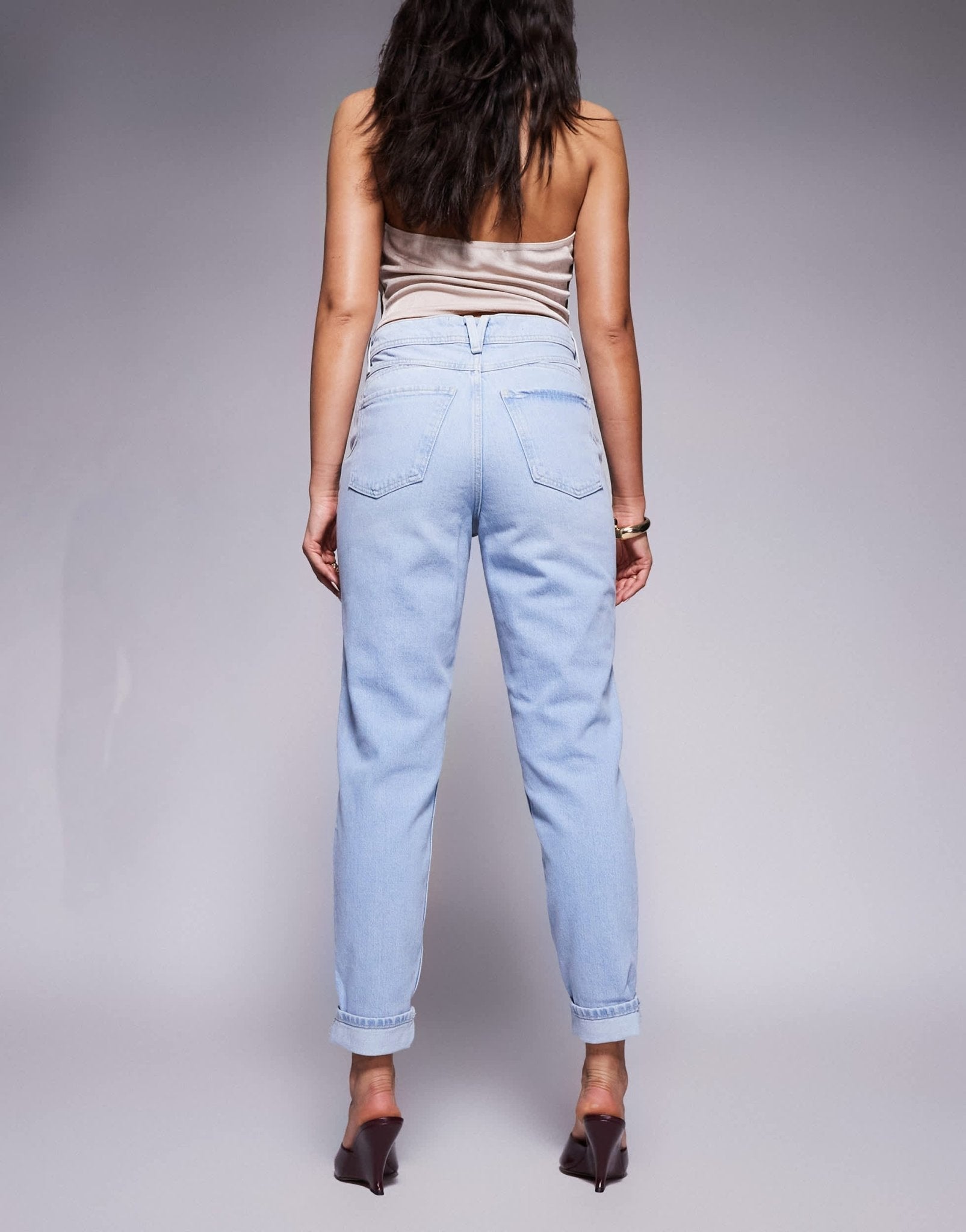 River Island mom jean in light blue - ASOS Sample Sale