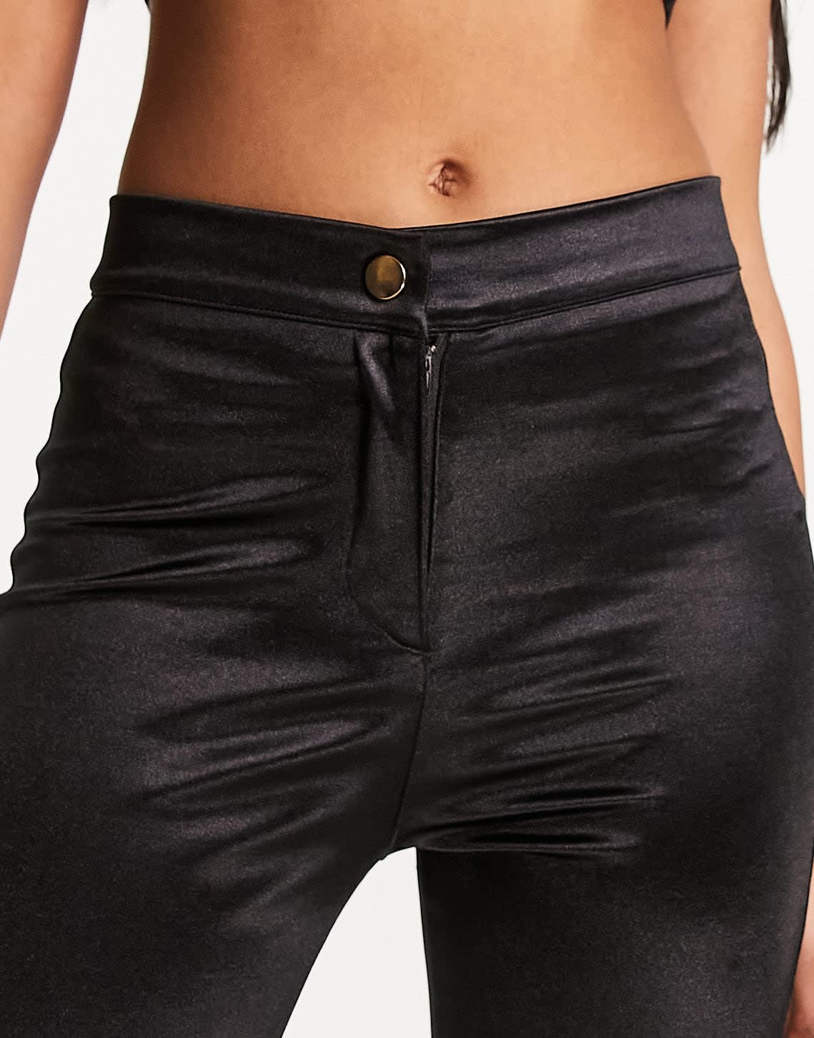 River Island Petite disco pant legging in black - ASOS Sample Sale